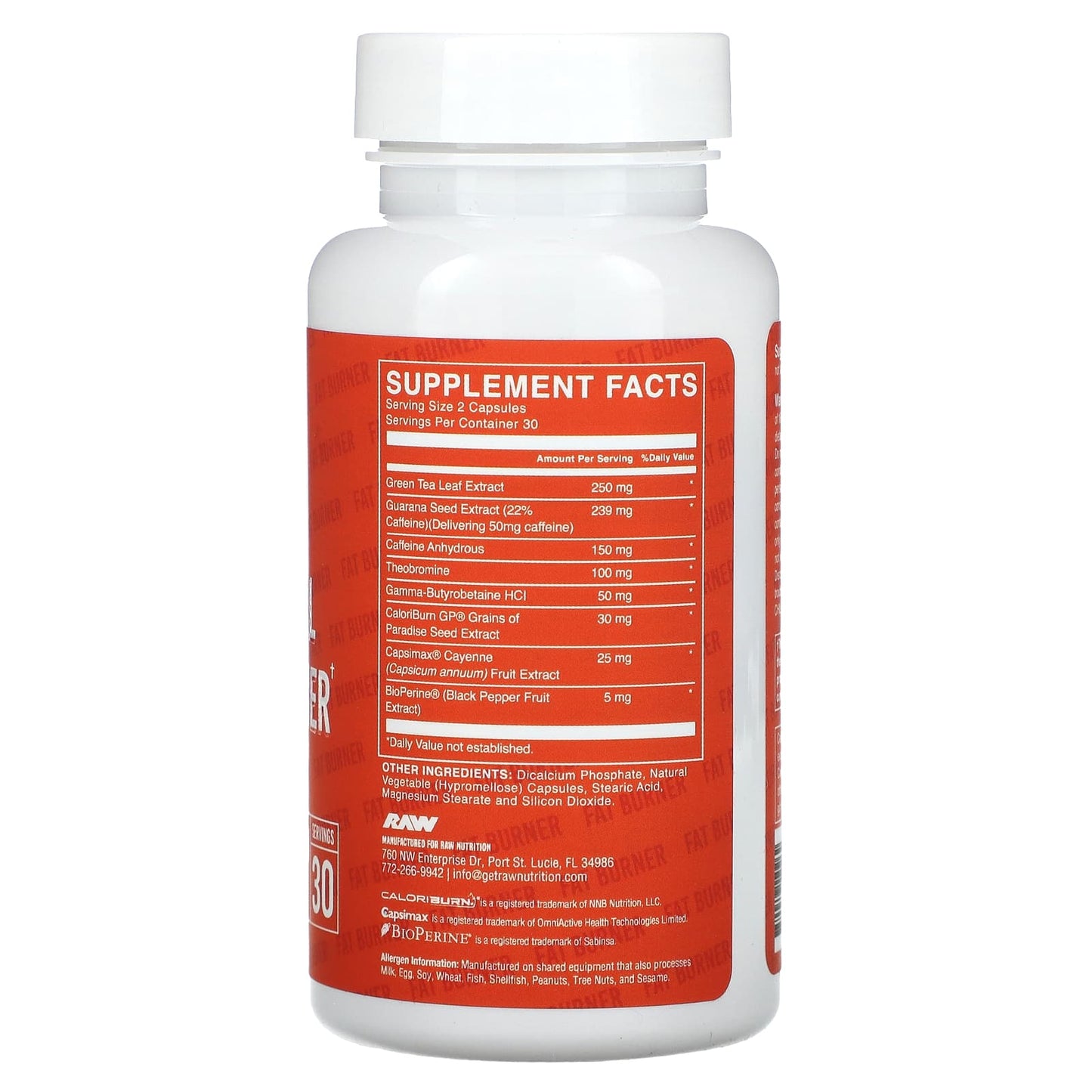 Raw Nutrition, Essential Fat Burner, 60 Vegetarian Capsules - Image 2