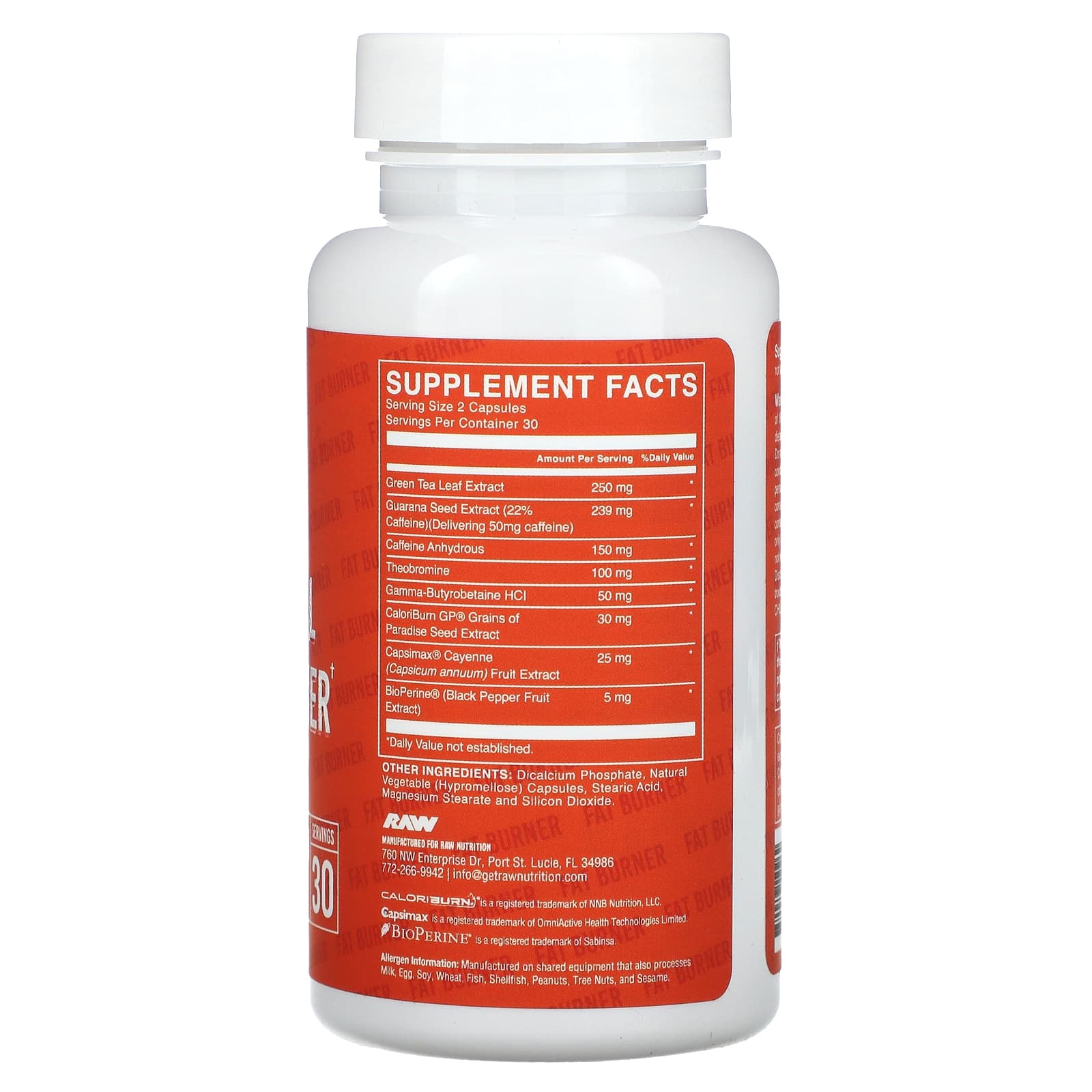 Raw Nutrition, Essential Fat Burner, 60 Vegetarian Capsules - Image 2