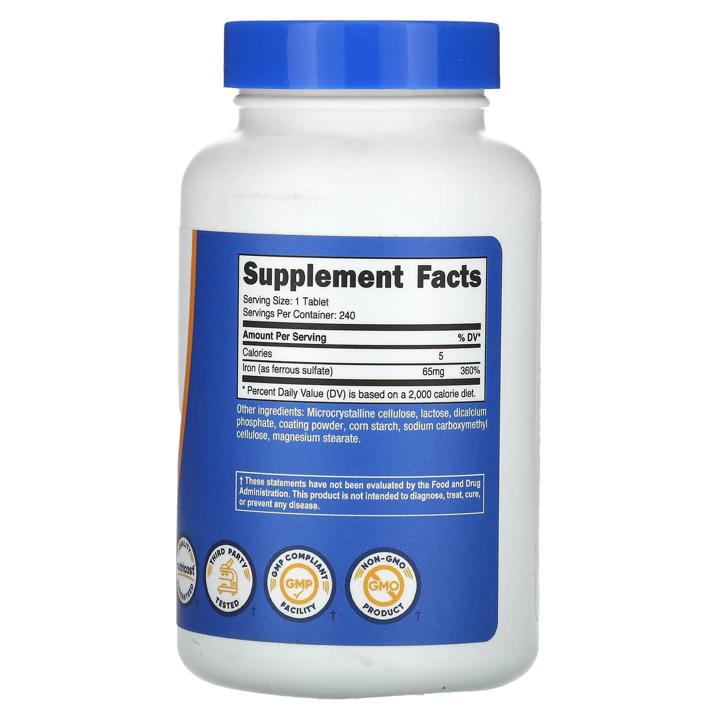 Nutricost, Iron, 65 mg, 240 Tablets - Image 2