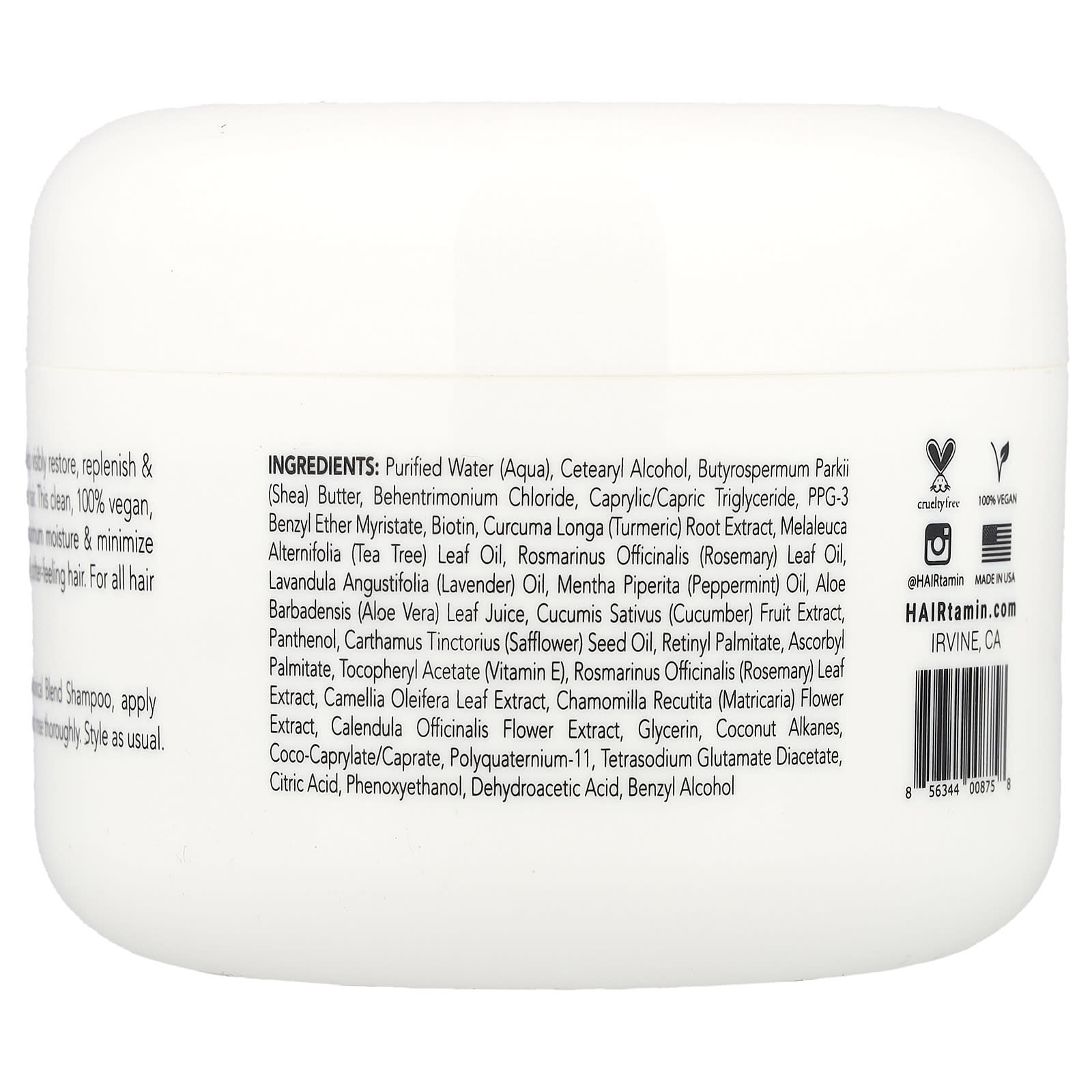 HAIRtamin Deep Hair Repair Mask, 8 fl oz, Biotin & Botanicals Blend - Image 2