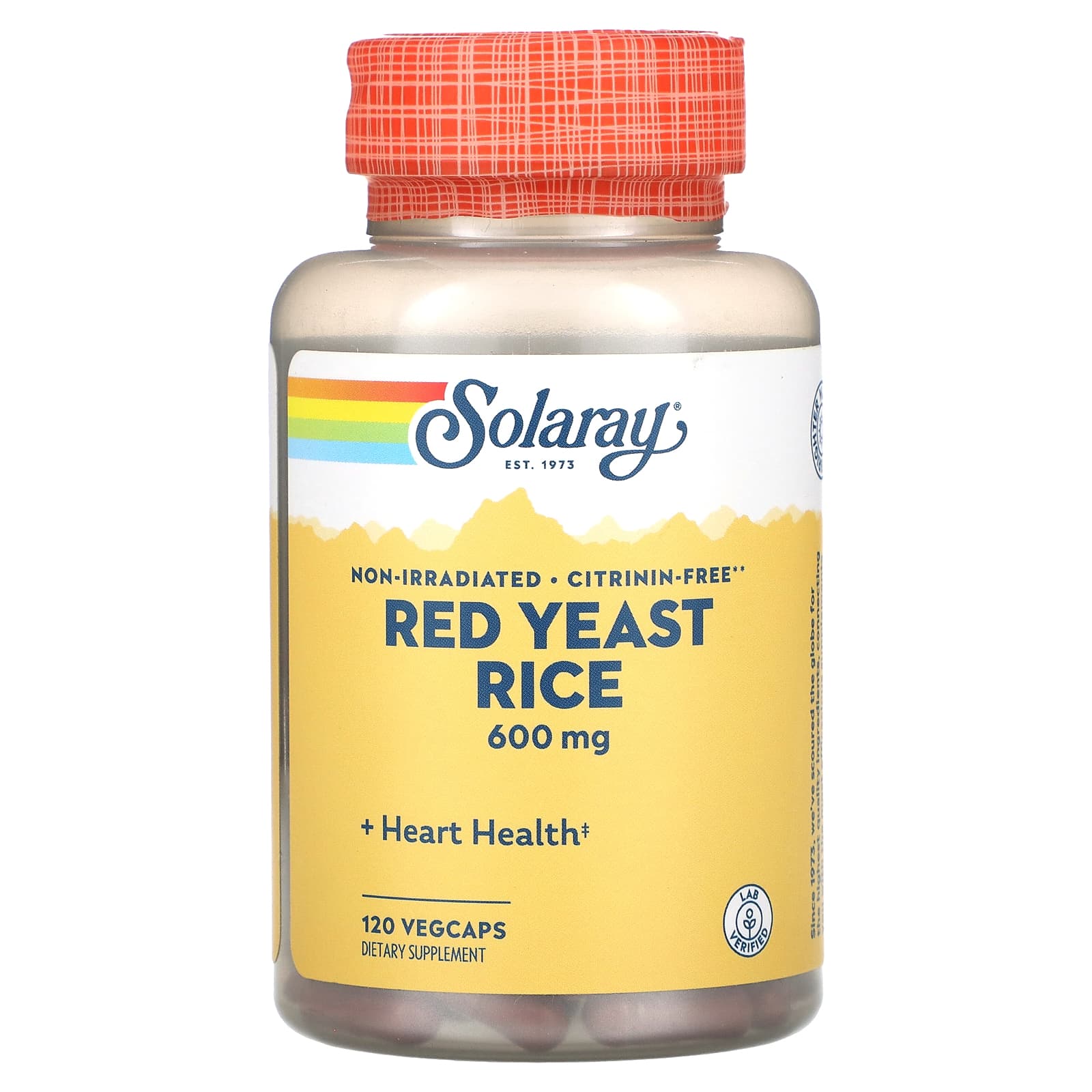 Solaray, Red Yeast Rice, 600 mg, 120 VegCaps - Image 1