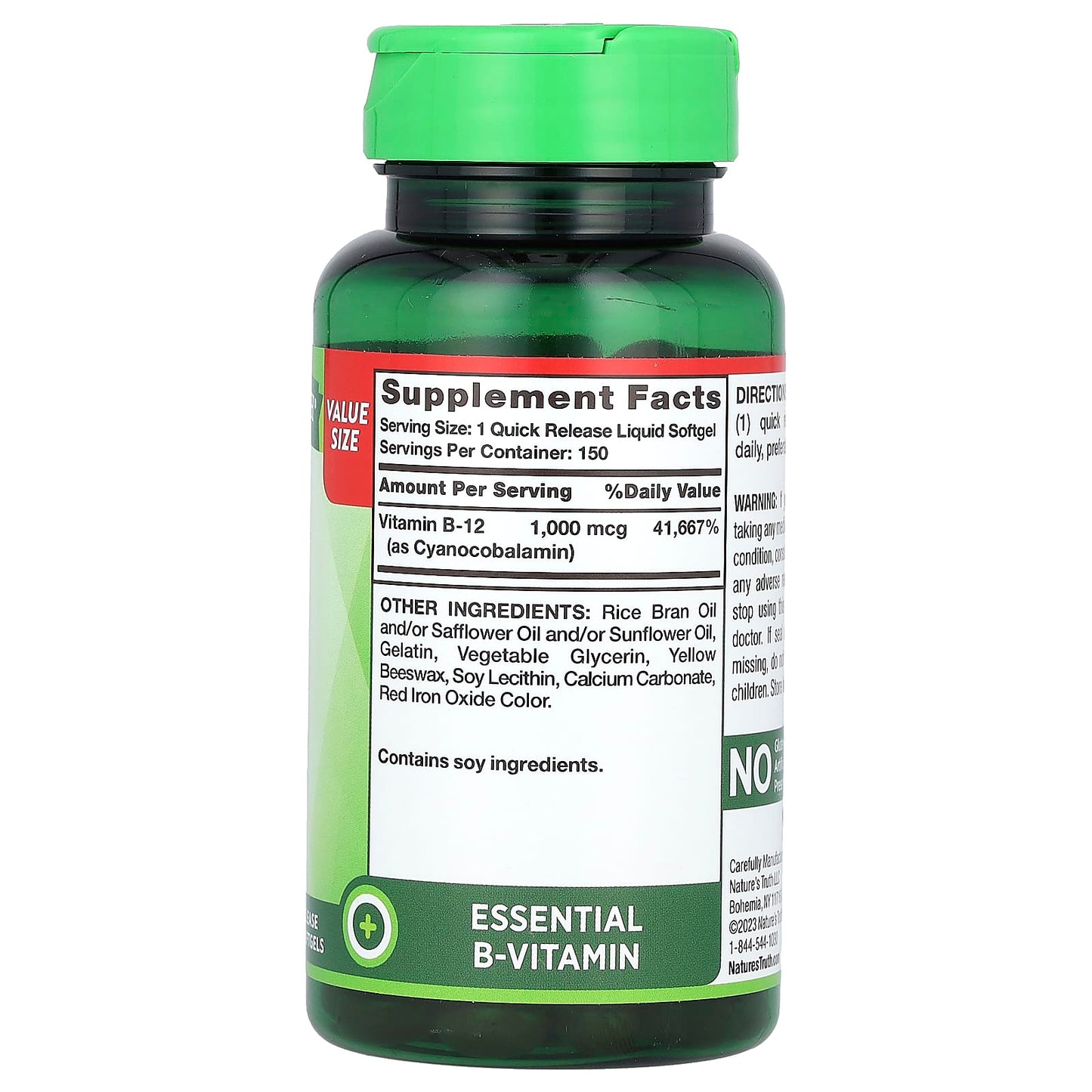 Nature's Truth, Absorbable B-12, 1,000 mcg, 150 Quick Release Liquid Softgels - Image 2