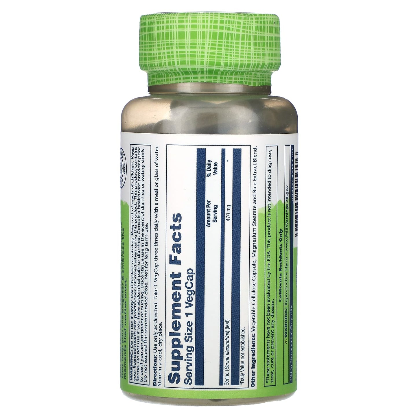 Solaray, True Herbs, Senna, 470 mg, 100 VegCaps - Image 2