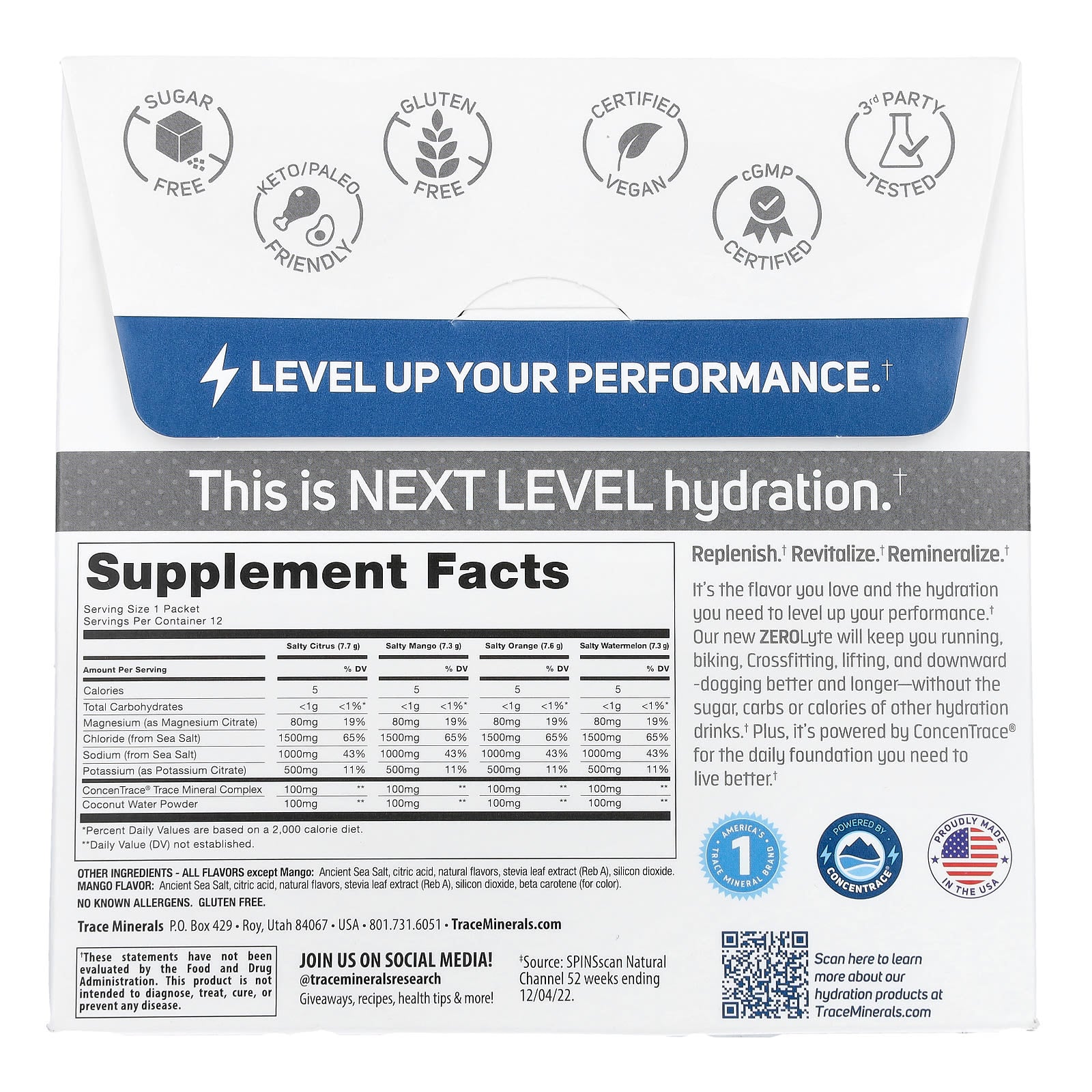 Trace, TM Sport, ZEROLyte, Electrolyte Drink Mix + Coconut Water, Variety Pack, 12 Packets, 3.2 oz (87.9 g) - Image 2
