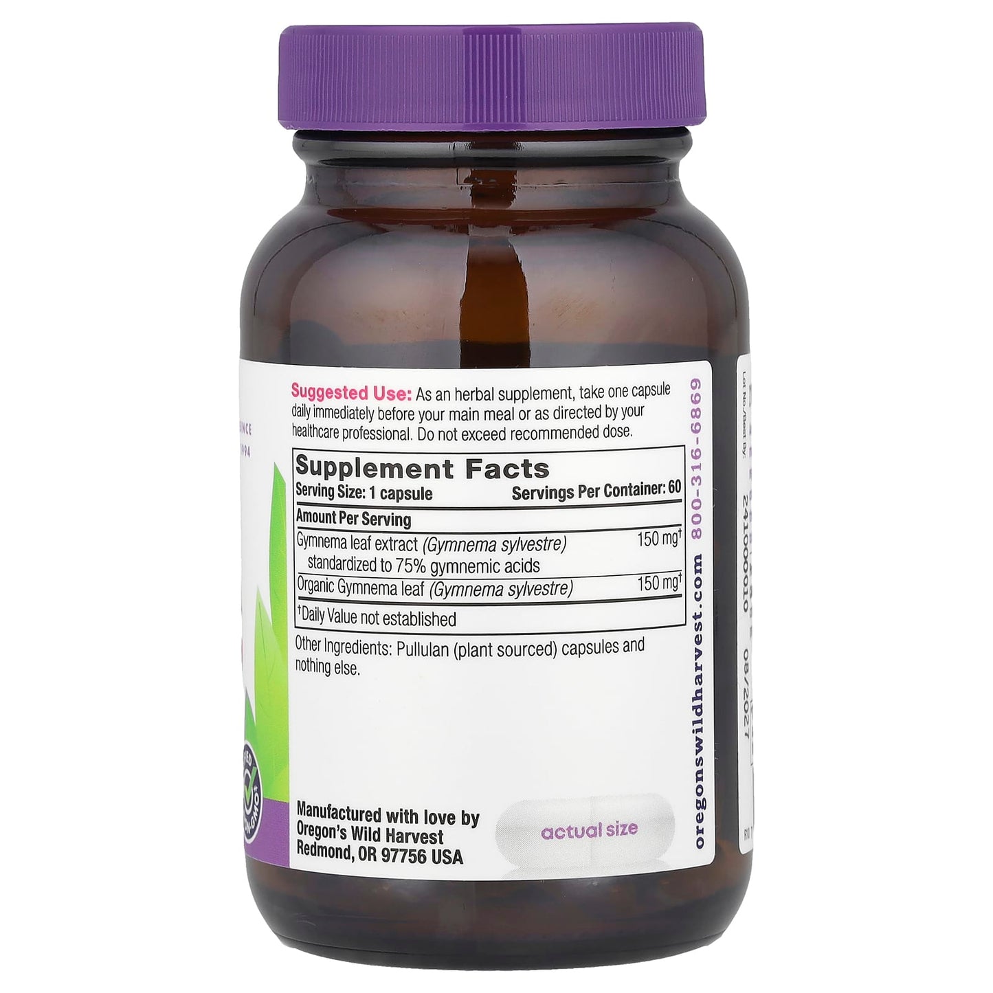 Oregon's Wild Harvest, Gymnema, 60 Vegan Capsules - Image 2