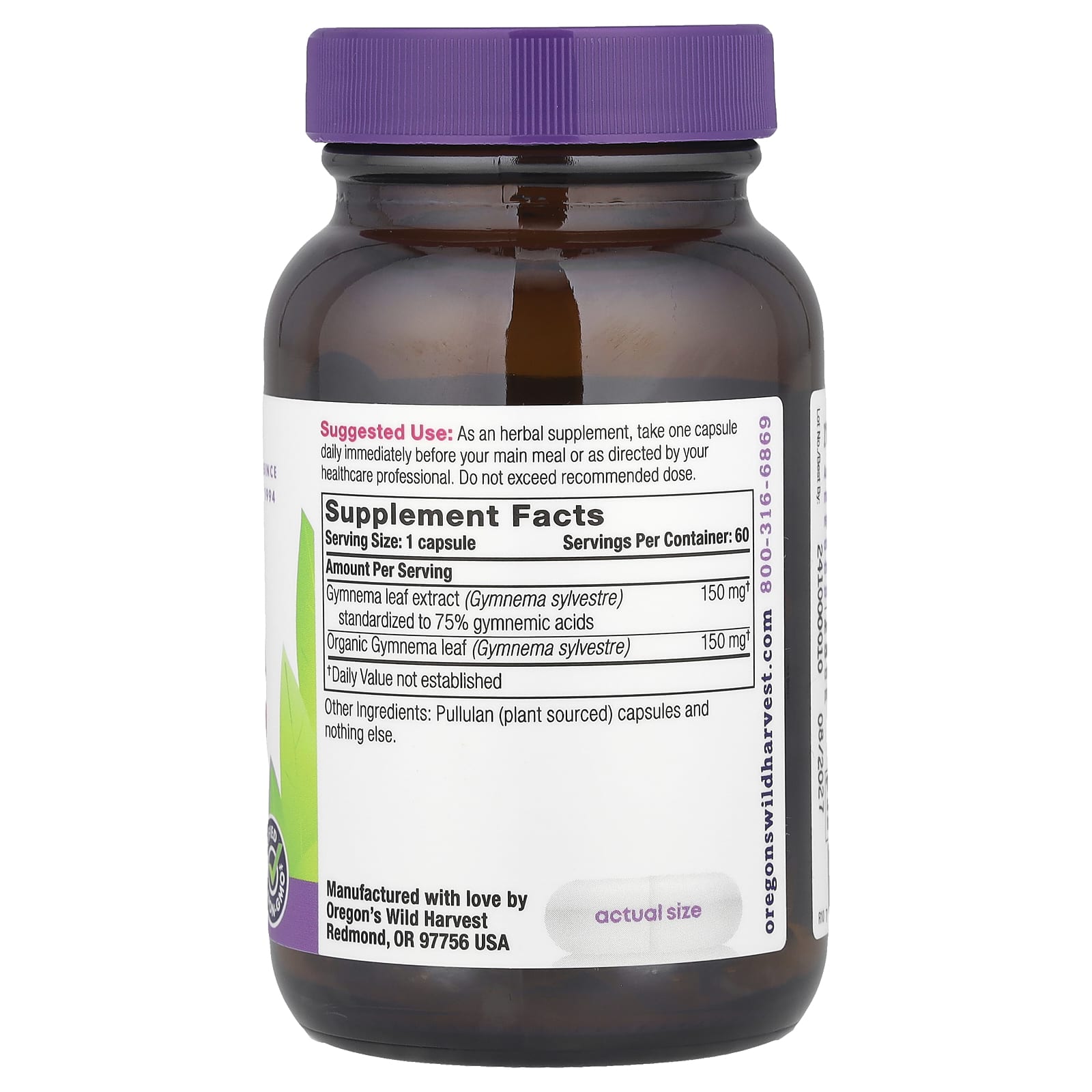 Oregon's Wild Harvest, Gymnema, 60 Vegan Capsules - Image 2