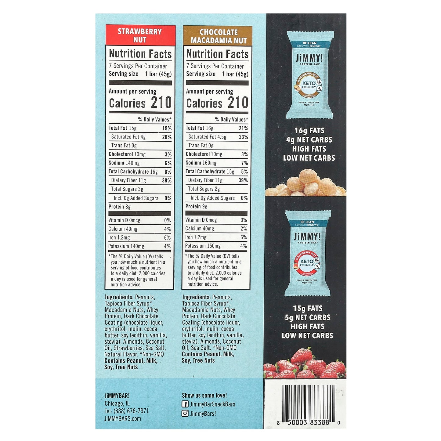JiMMY! Lean Protein Bars Variety Box - Keto Friendly, Low Carb, High Fat - Image 2