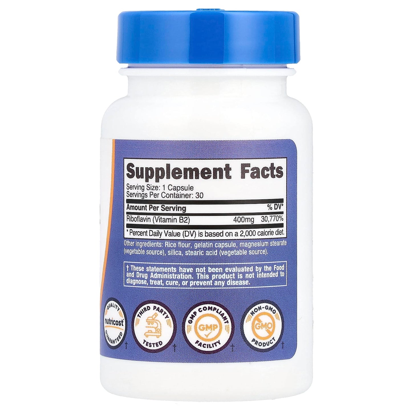 Nutricost, Vitamin B2, 400 mg, 30 Capsules - Image 2