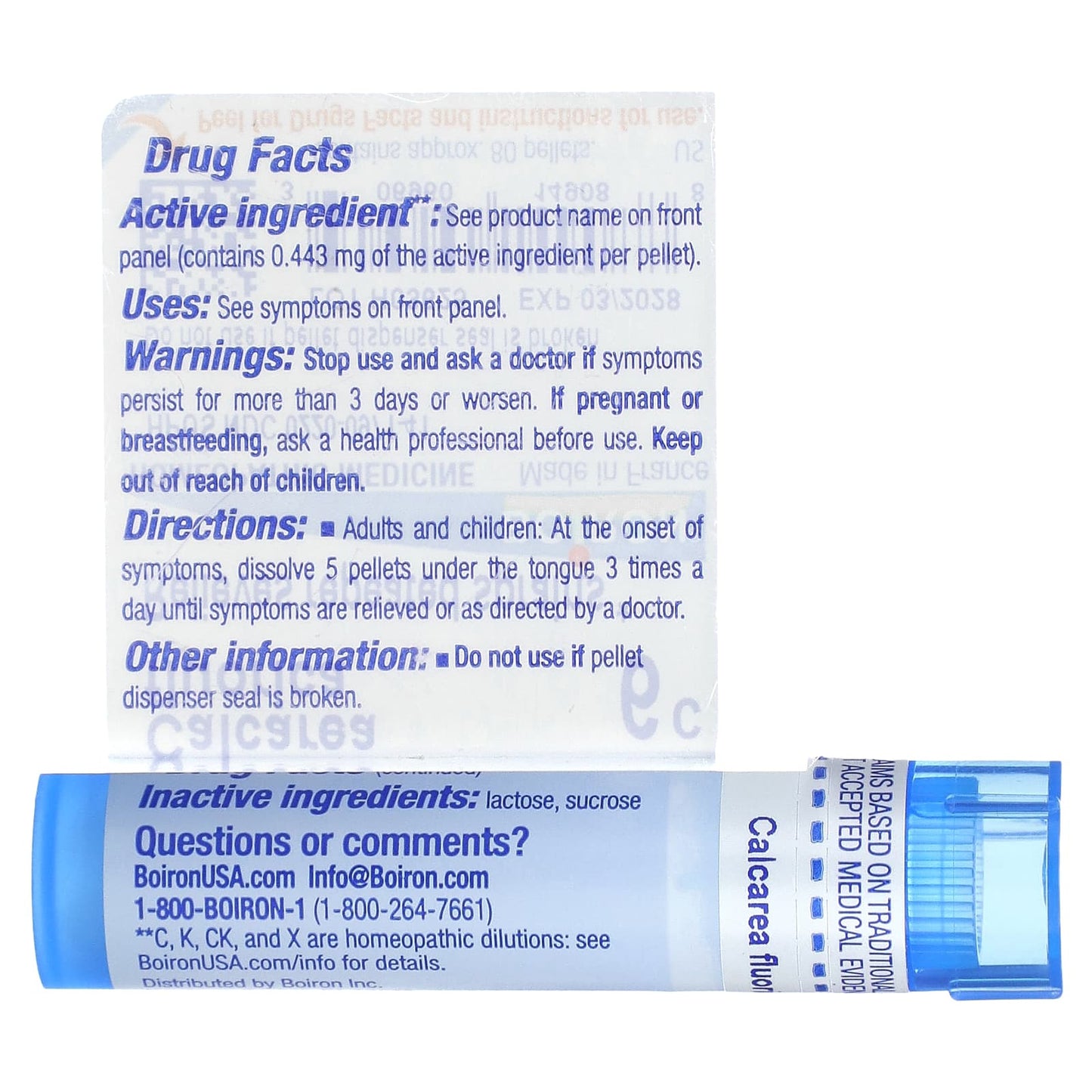 Boiron Calcarea Fluorica 6C Homeopathic Pain Relief, 80 Pellets - Image 2