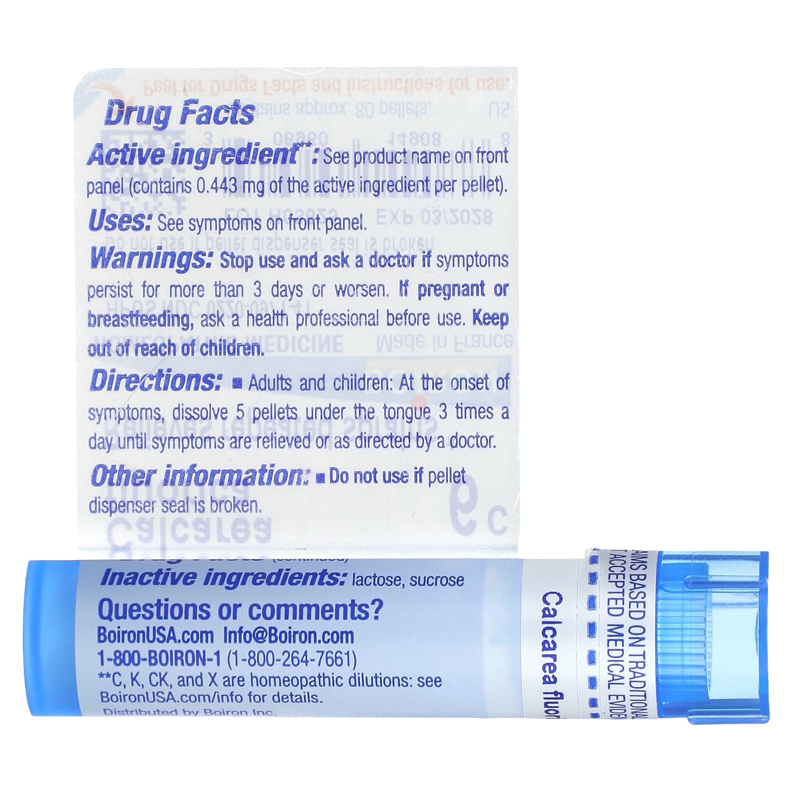 Boiron Calcarea Fluorica 6C Homeopathic Pain Relief, 80 Pellets - Image 2