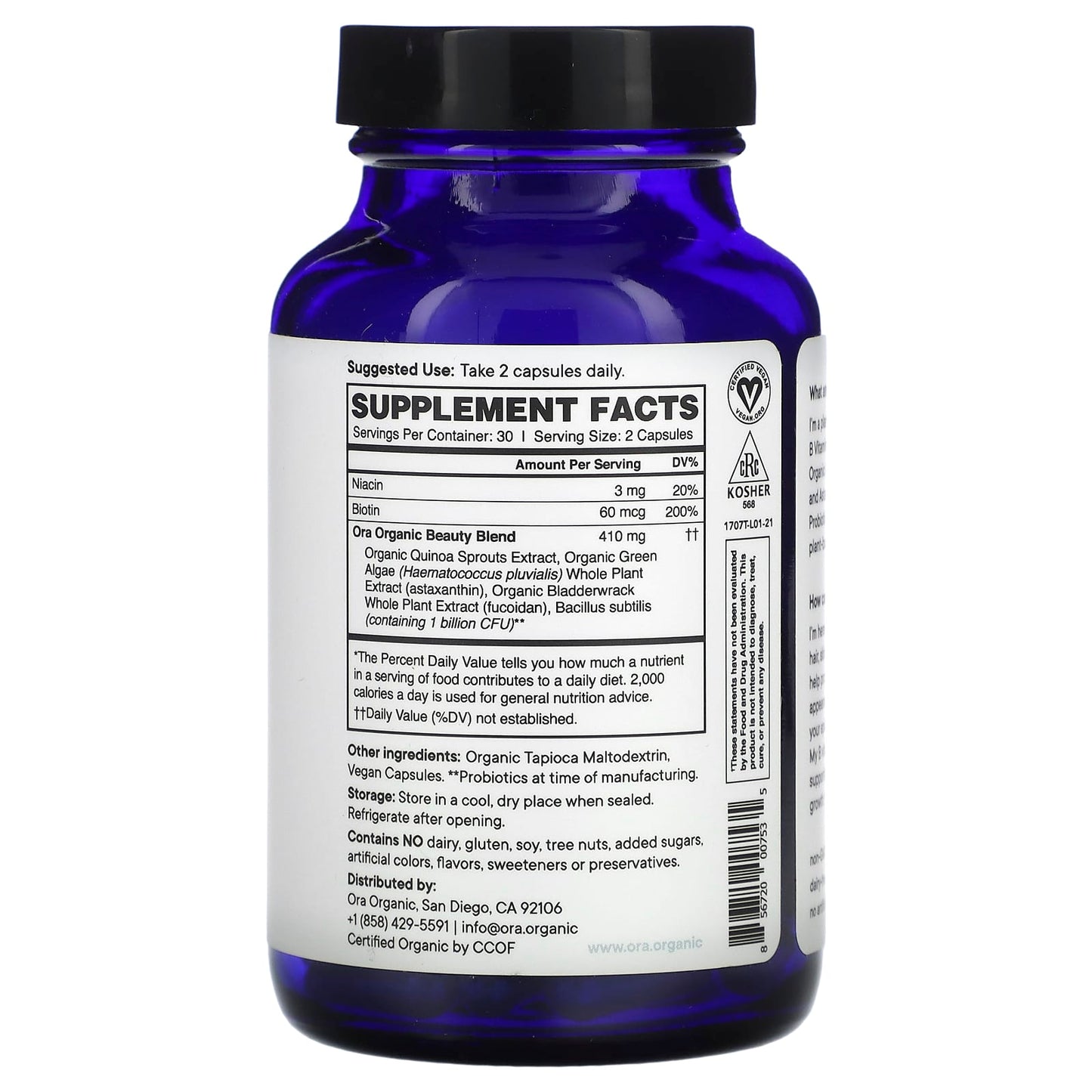 Ora, Beyoutiful, Skin, Hair & Nails Support, 60 Capsules - Image 2