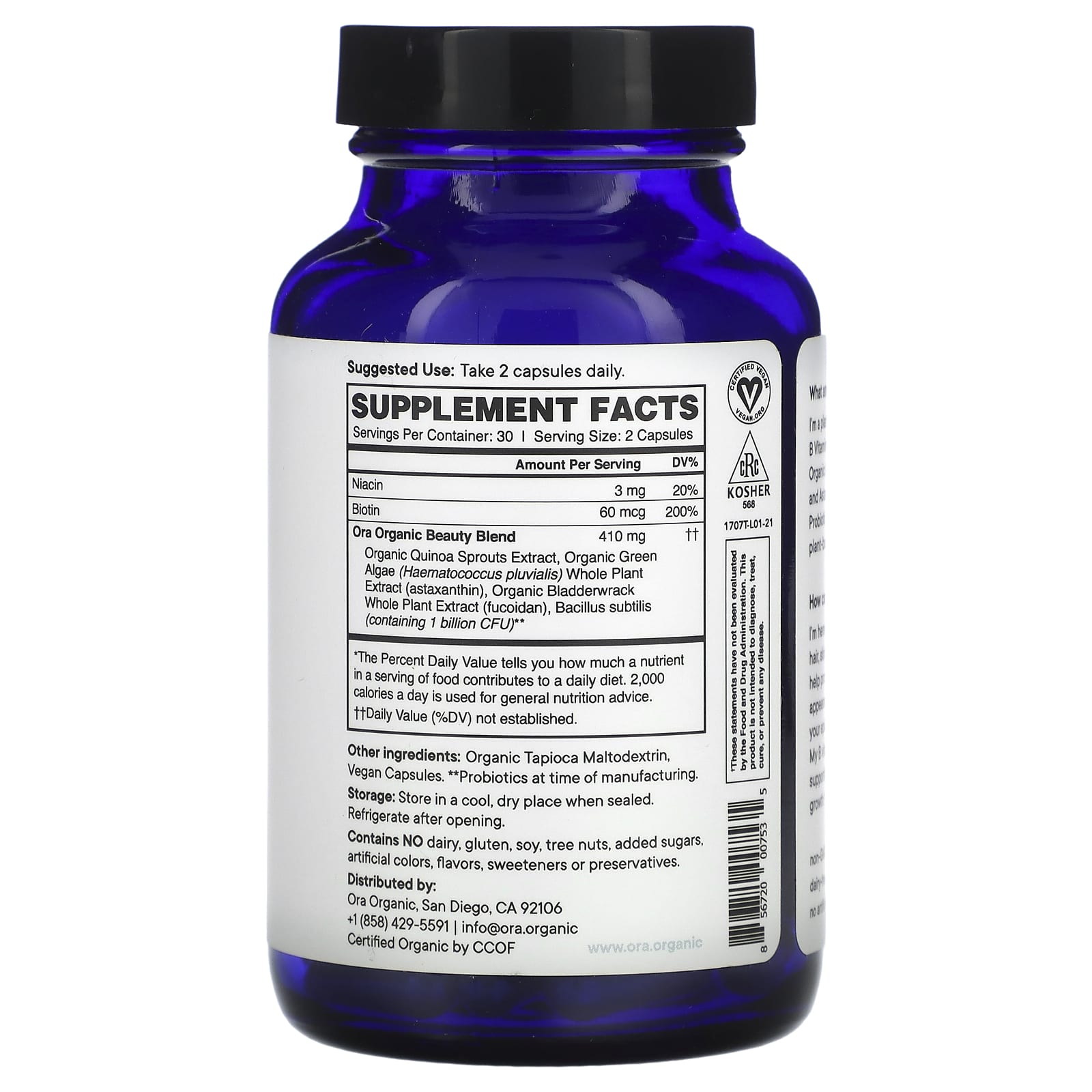 Ora, Beyoutiful, Skin, Hair & Nails Support, 60 Capsules - Image 2