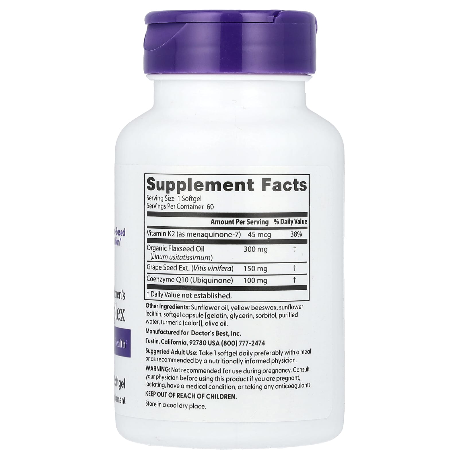 Women's Heart Health Supplement by Doctor's Best - 60 Softgels - Image 2