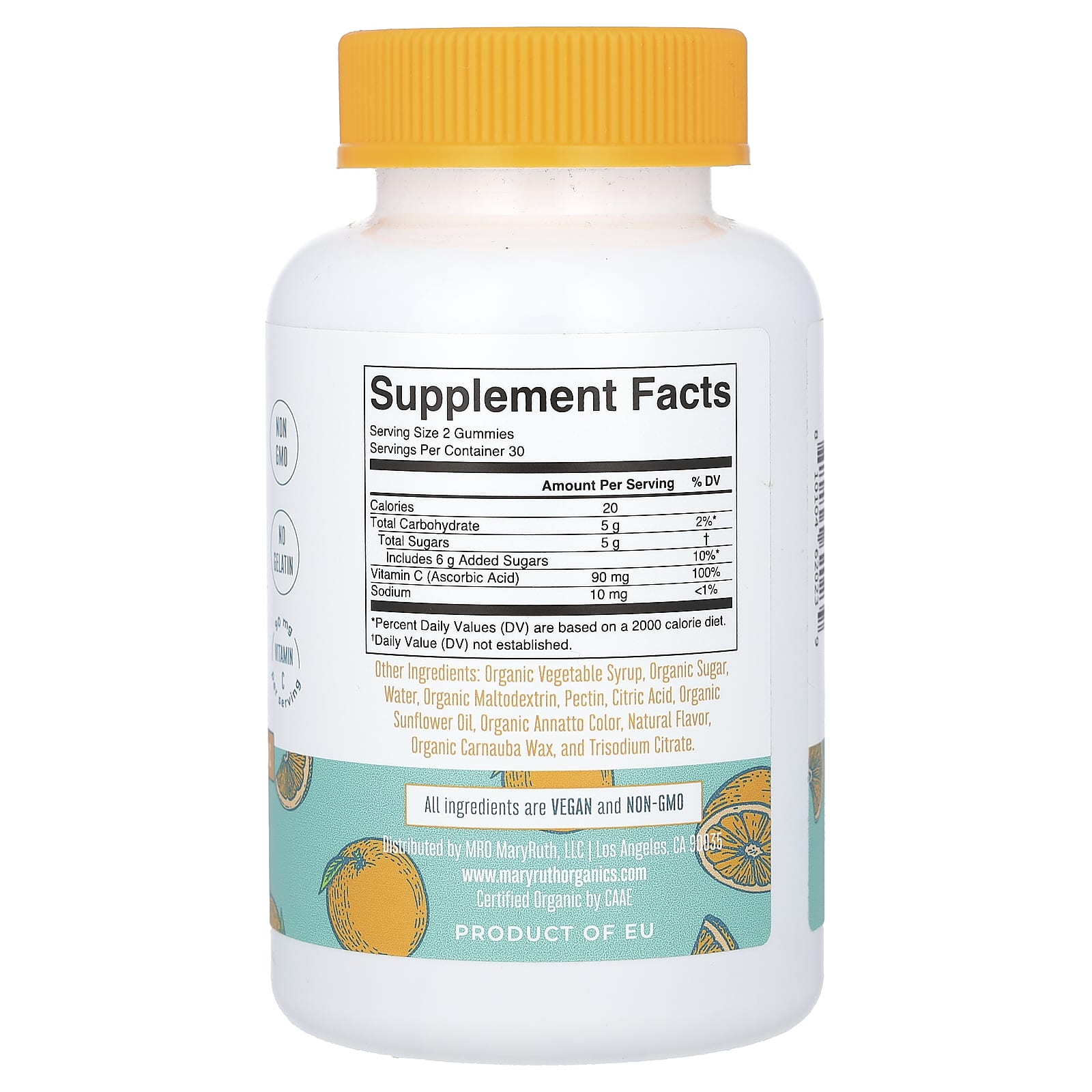 MaryRuth's, Organic Kids Vitamin C Gummies, Orange, 60 Gummies (45 mg per Gummy) - Image 2