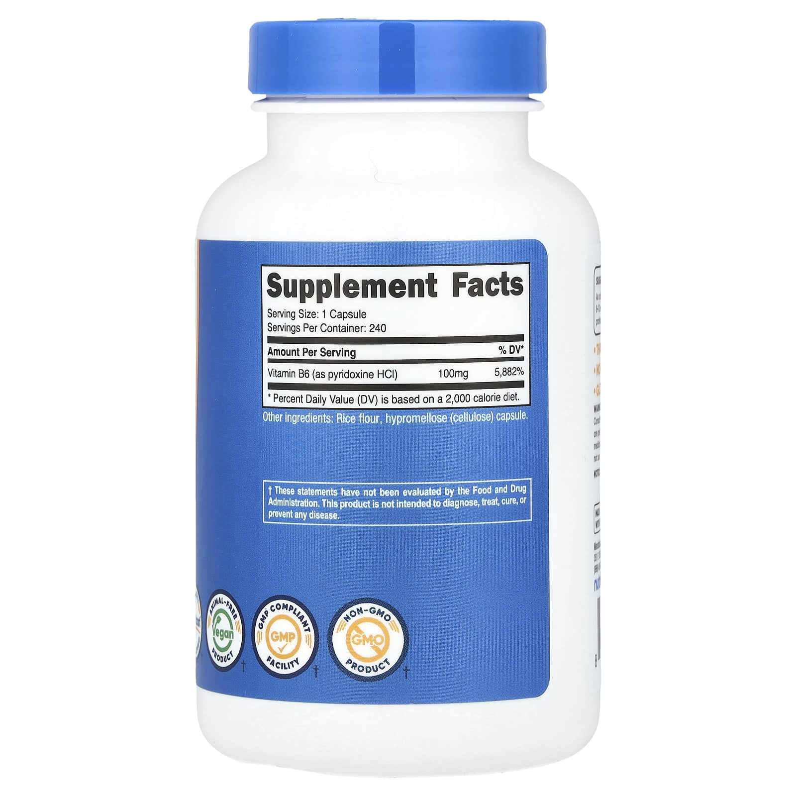 Nutricost, Vitamin B6, 100 mg, 240 Capsules - Image 2