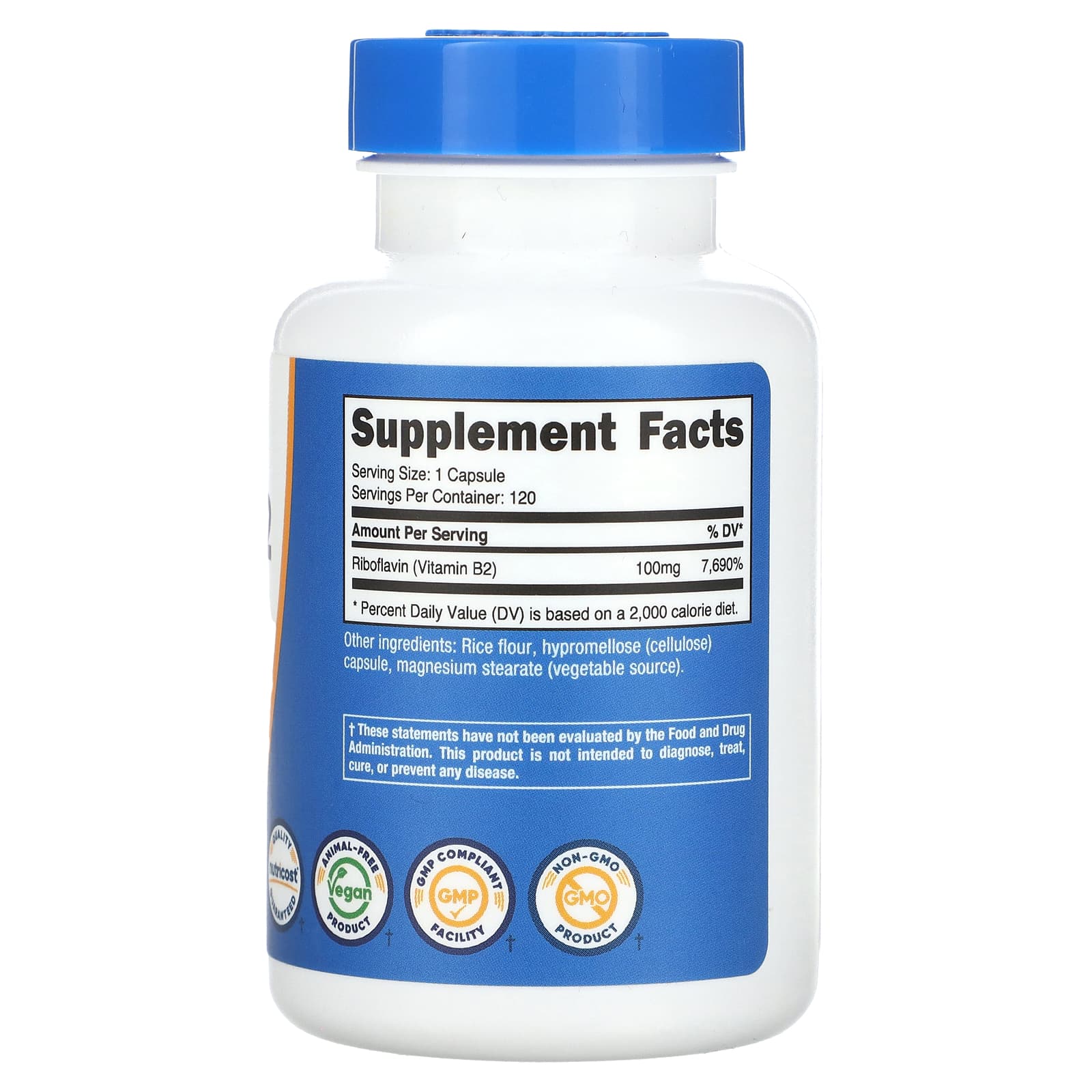 Nutricost, Vitamin B2, 100 mg, 120 Capsules - Image 2