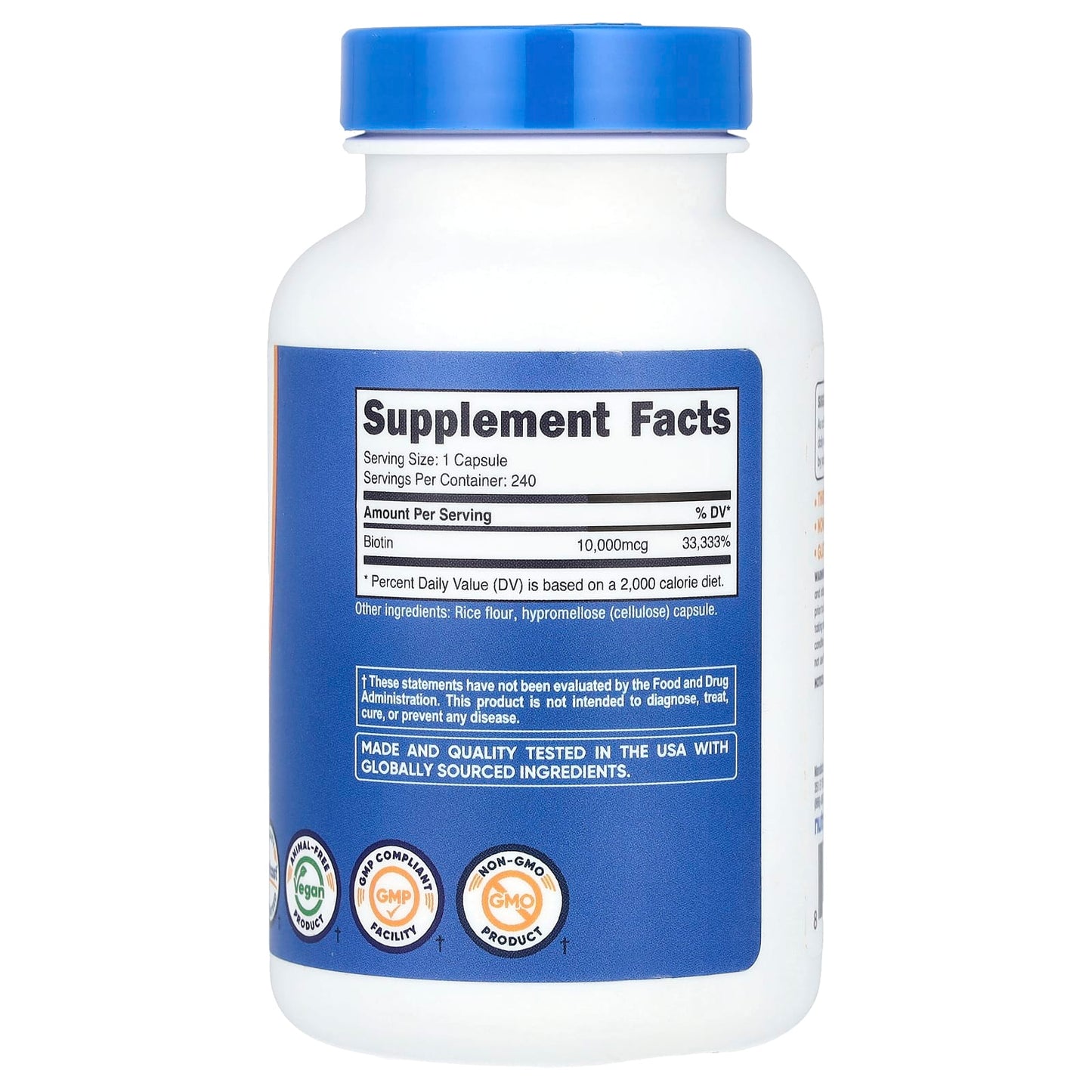 Nutricost, Biotin, 10,000 mcg, 240 Capsules - Image 2