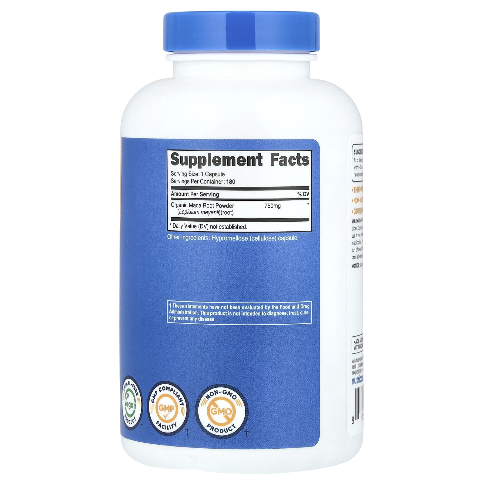 Nutricost, Maca Root, 750 mg, 180 Capsules - Image 2