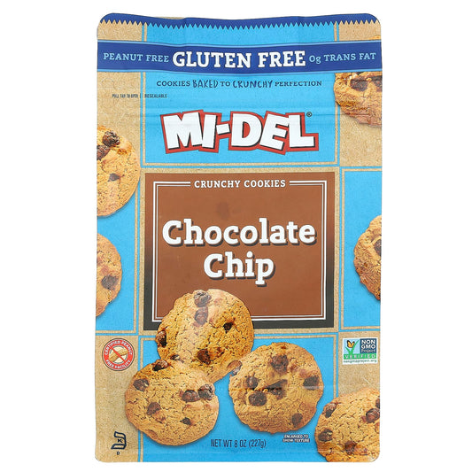 Mi-Del Cookies, Crunchy Cookies, Chocolate Chip, 8 oz (227 g) - Image 1