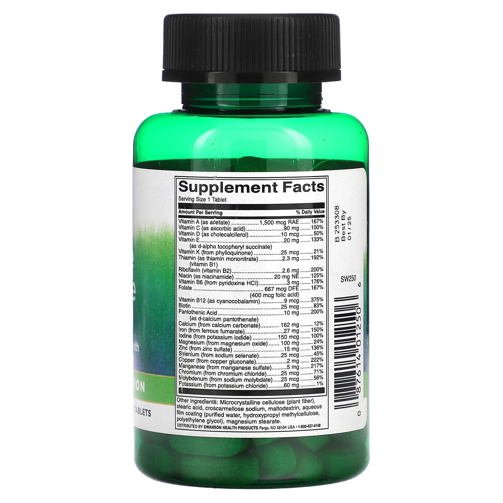 Swanson, Just One Complete Multi with Iron, 130 Tablets - Image 2