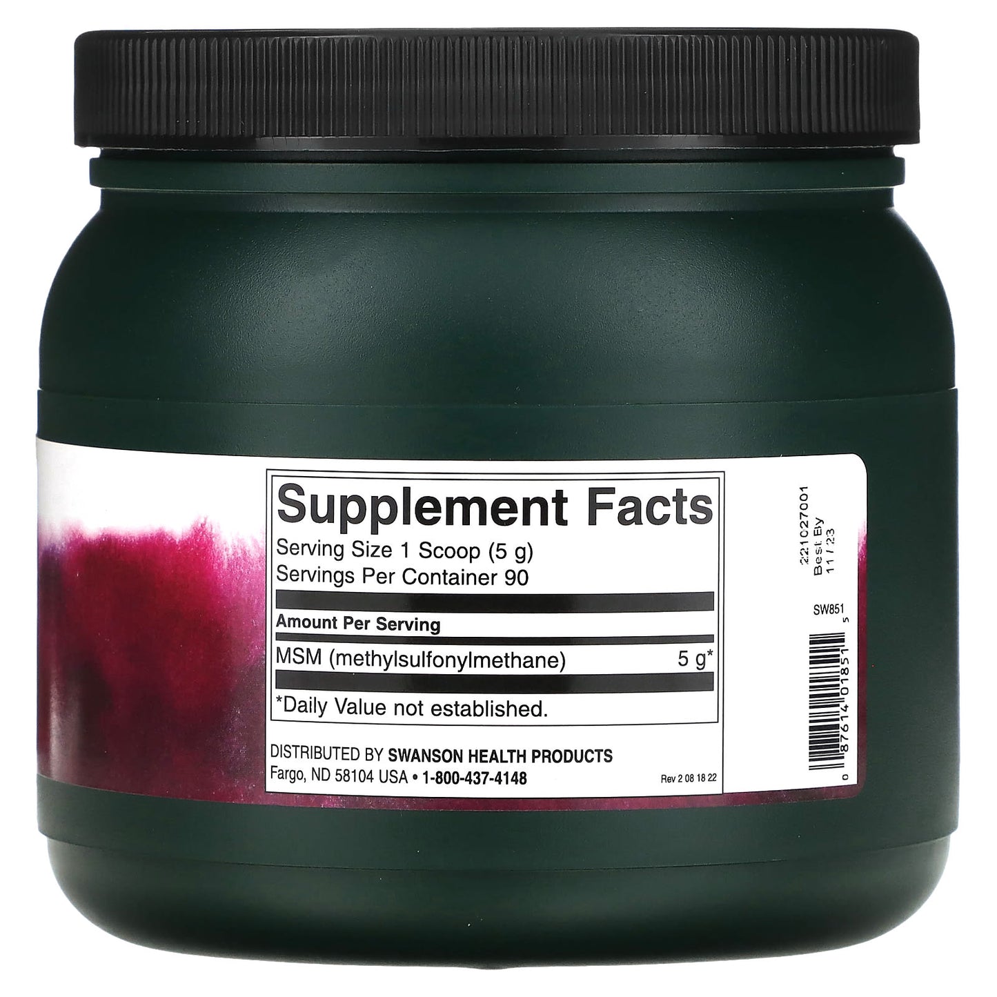 Swanson, MSM Powder, Ready-Mix & Unflavored, 1 lb (454 g) - Image 2