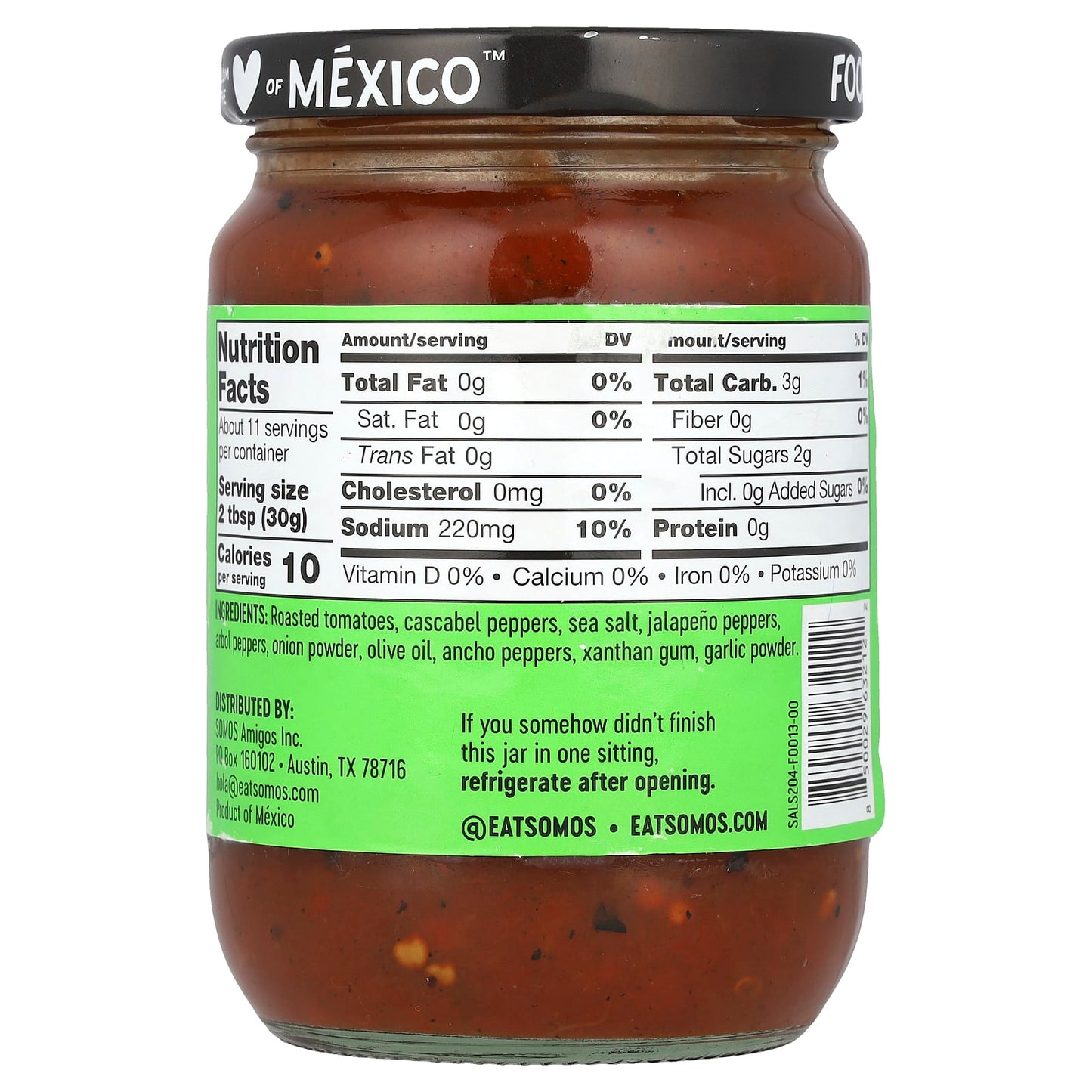 Somos, Cuatro Chiles Salsa, Medium , 12 oz (340 g) - Image 2