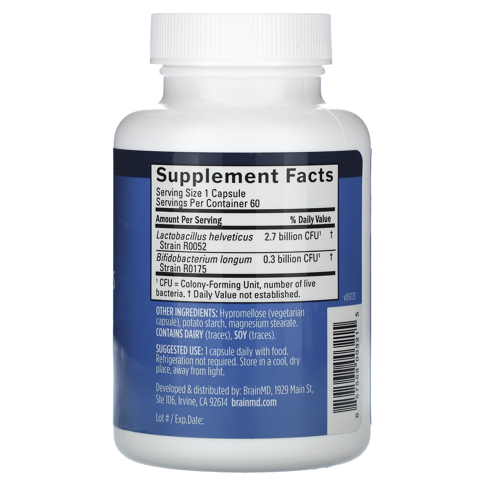 BrainMD ProBrainBiotics for Brain and Intestinal Health - 60 Capsules - Image 2