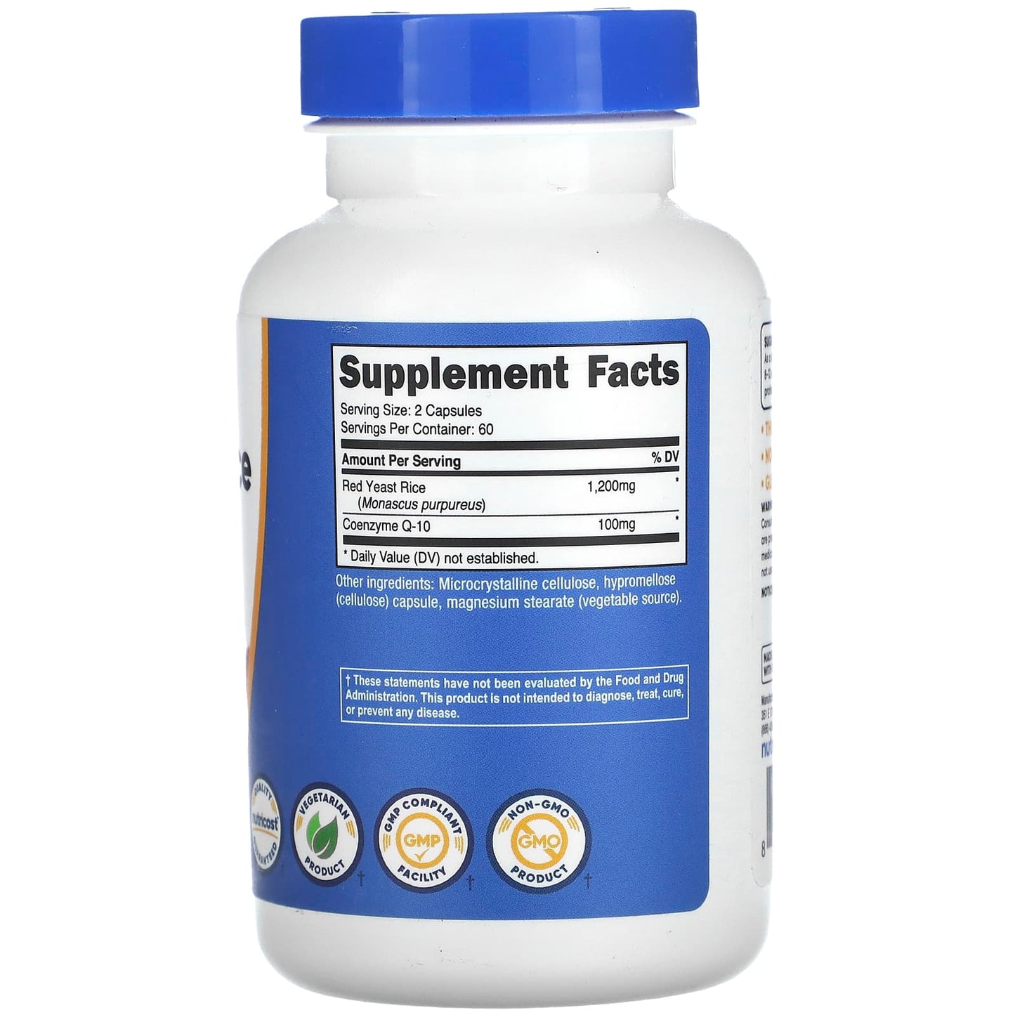 Nutricost, Red Yeast Rice With CoQ10, 1,300 mg, 120 Capsules (650 mg per Capsule)