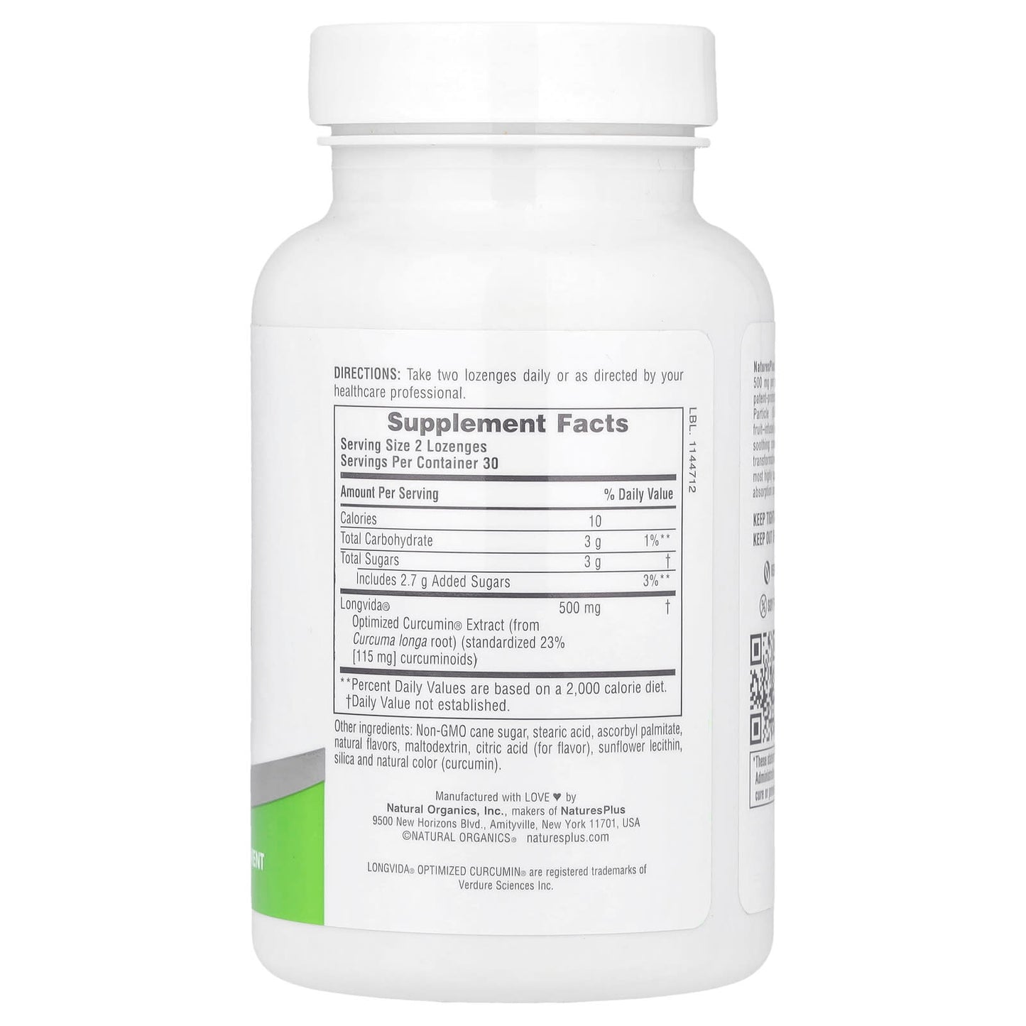 NaturesPlus, PRO longvìda® Curcumin Lozenge, 60 Lozenges (250 mg per Lozenge) - Image 2