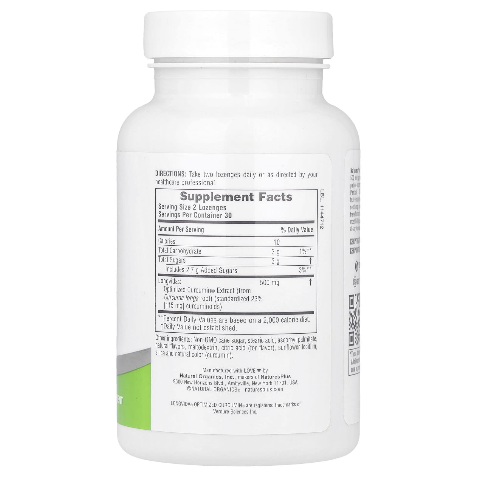 NaturesPlus, PRO longvìda® Curcumin Lozenge, 60 Lozenges (250 mg per Lozenge) - Image 2