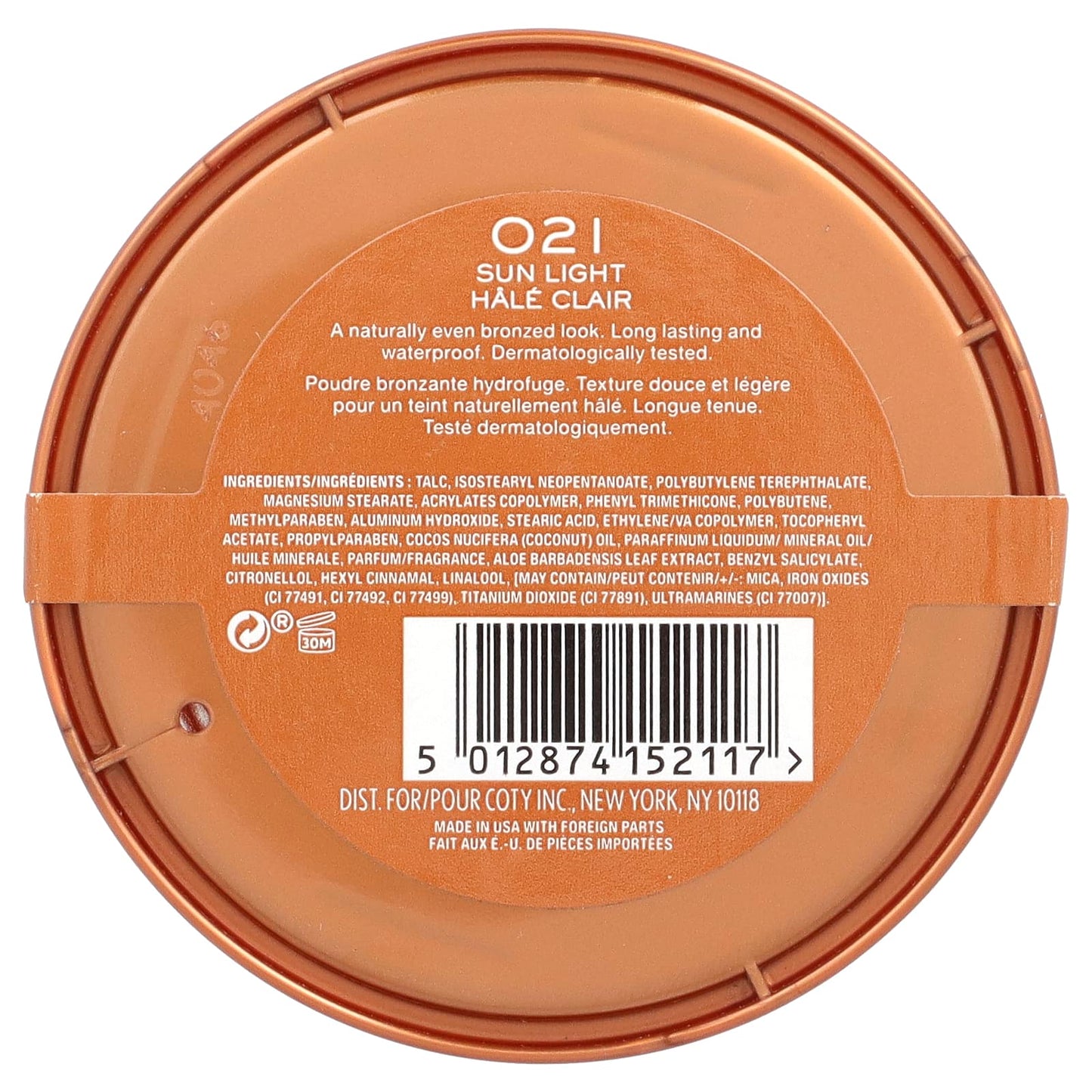 Rimmel London, Natural Bronzer, Waterproof Bronzing Powder, 021 Sun Light, 0.49 oz (14 g) - Image 2