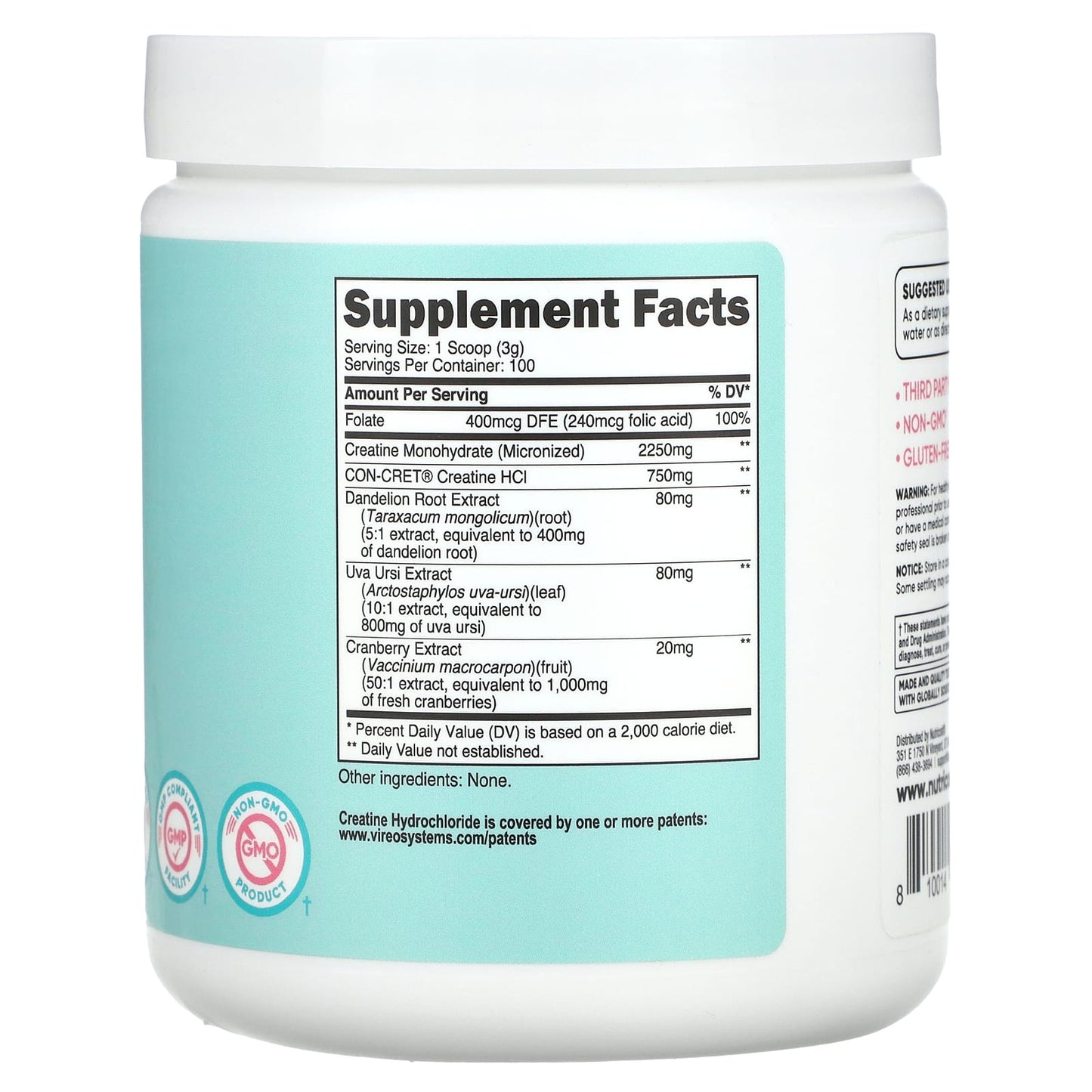 Nutricost, Women, Creatine, Unflavored, 11.2 oz (318 g) - Image 2