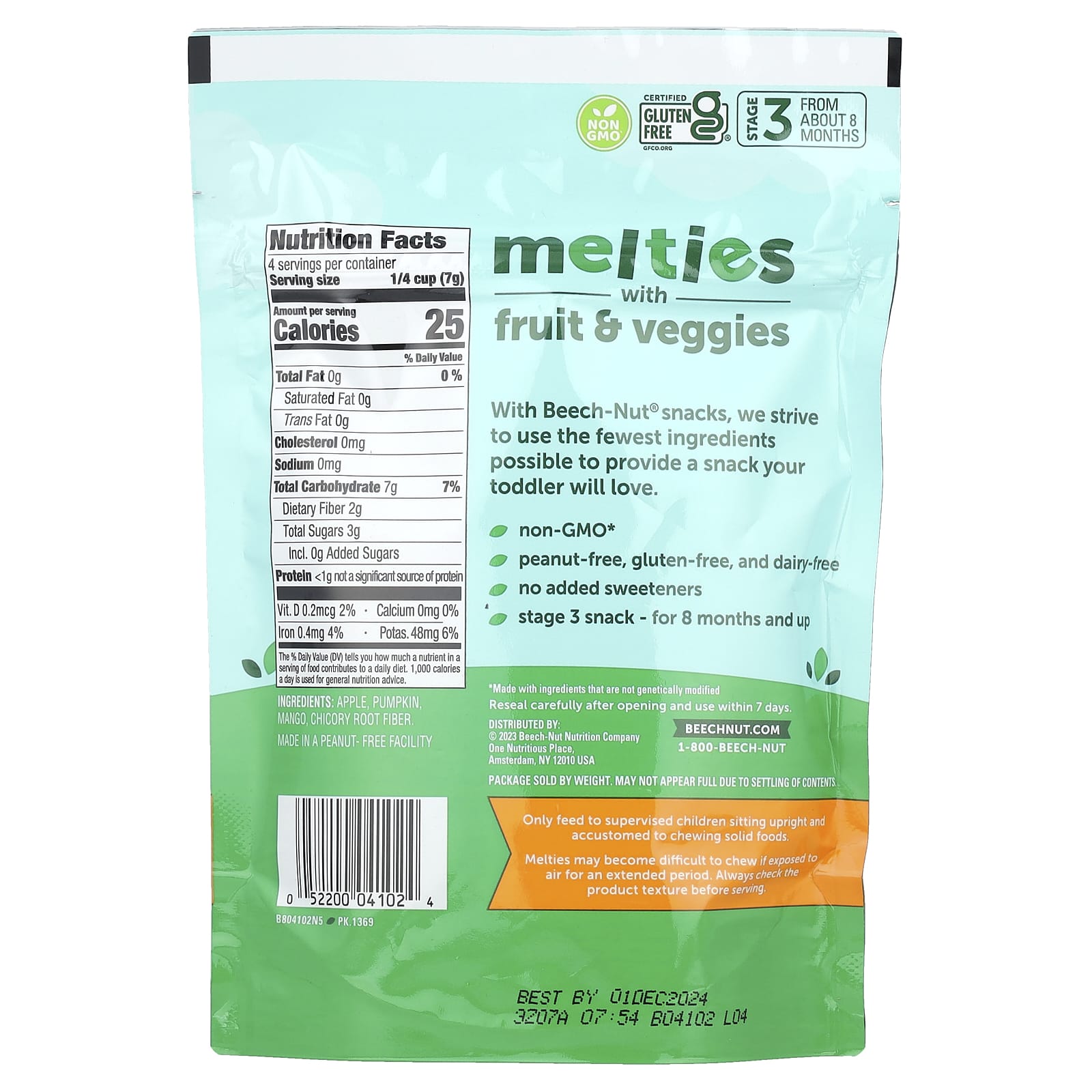 Beech-Nut Apple & Pumpkin Melties for 8+ Months, 1 oz, No Added Sweeteners - Image 2