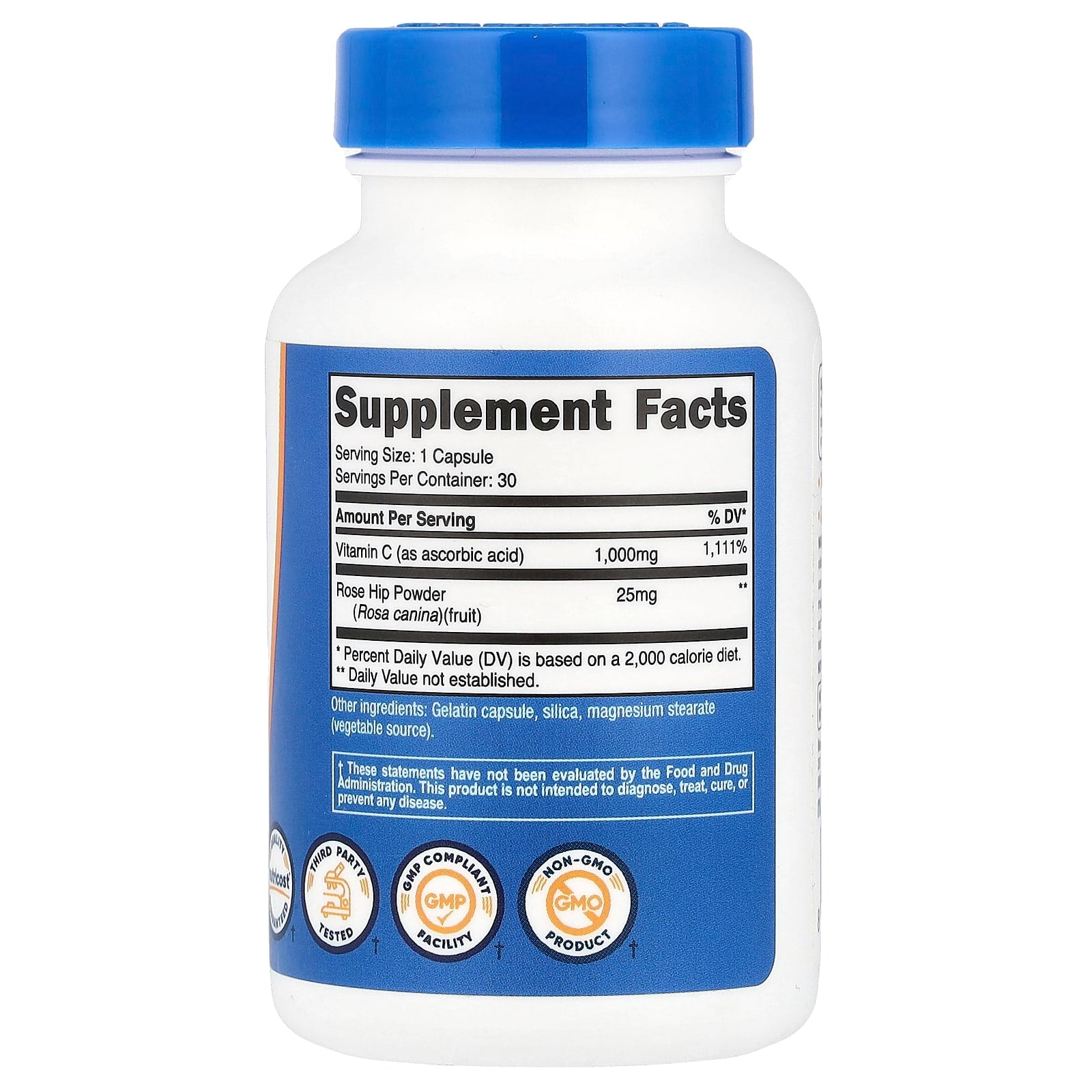 Nutricost, Vitamin C With Rose Hips, 30 Capsules - Image 2
