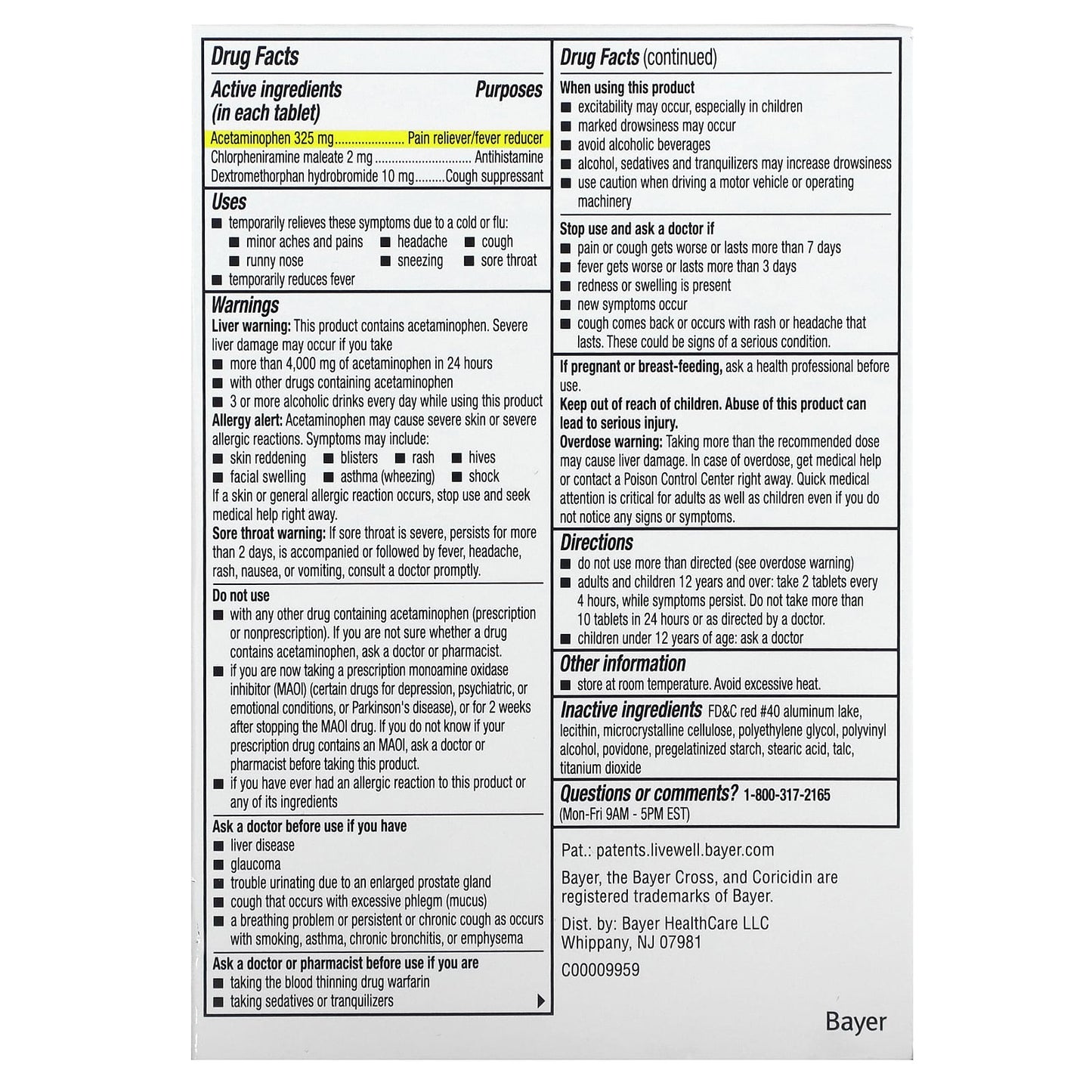Coricidin HBP Maximum Strength Flu Relief for High Blood Pressure - Image 2
