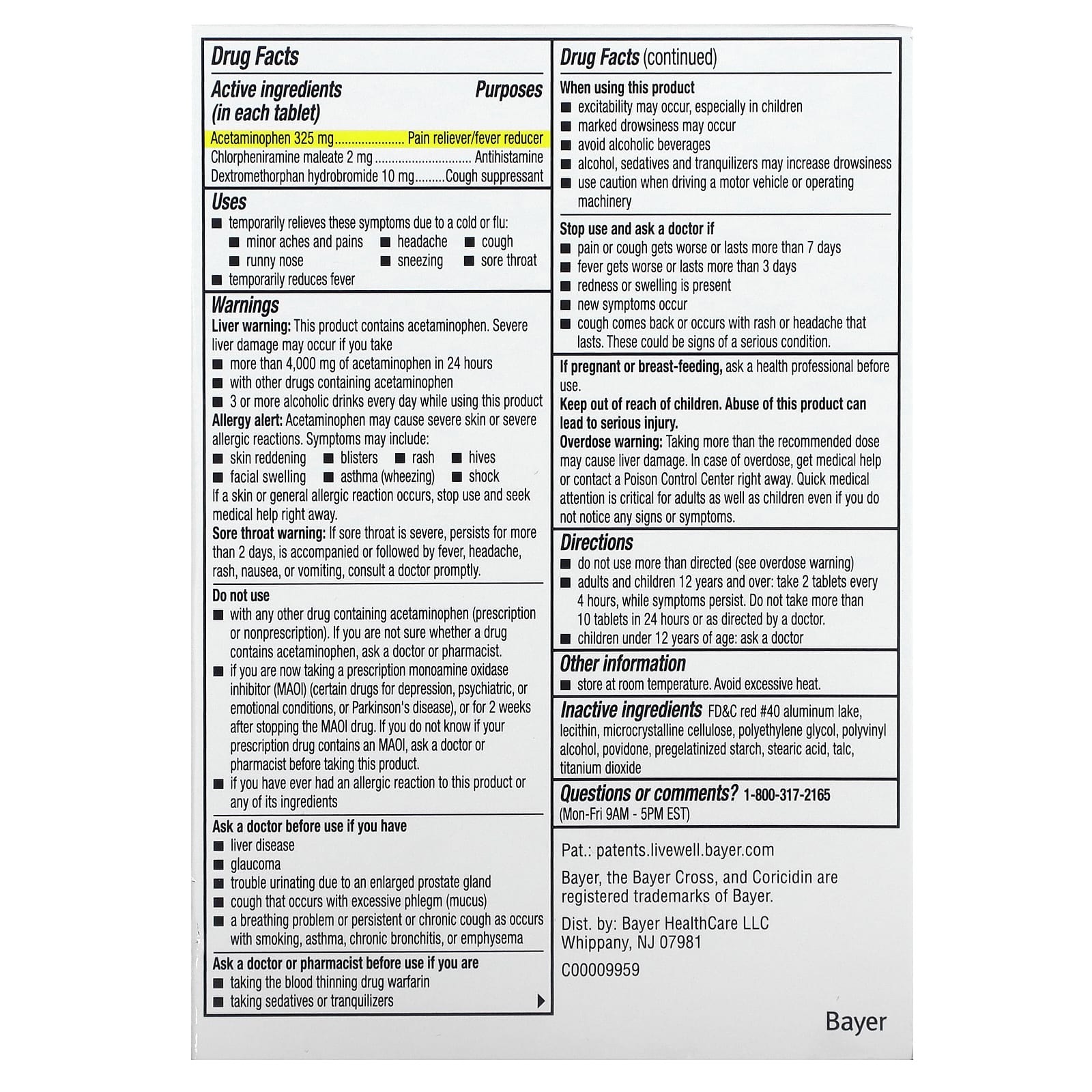Coricidin HBP Maximum Strength Flu Relief for High Blood Pressure - Image 2