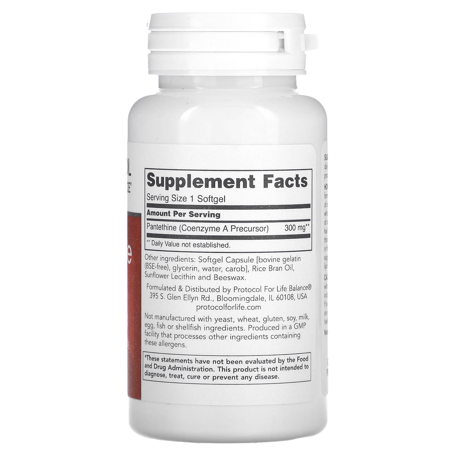 Protocol for Life Balance, Pantethine, 300 mg, 60 Softgels - Image 2