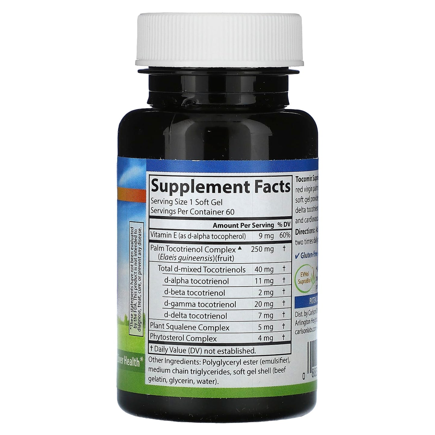 Carlson Tocomin SupraBio 60 Soft Gels for Heart Health - Image 2
