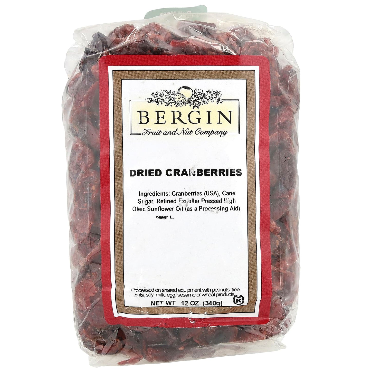 Bergin Dried Cranberries, Kosher, 12 oz (340g) for Healthy Snacking - Image 1