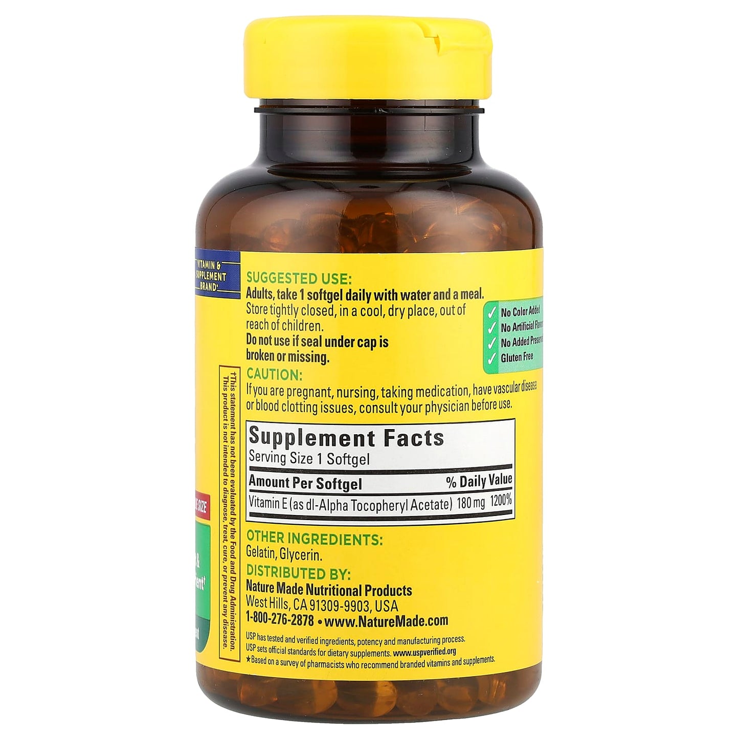 Nature Made, Vitamin E , 180 mg (400 IU), 300 Softgels - Image 2