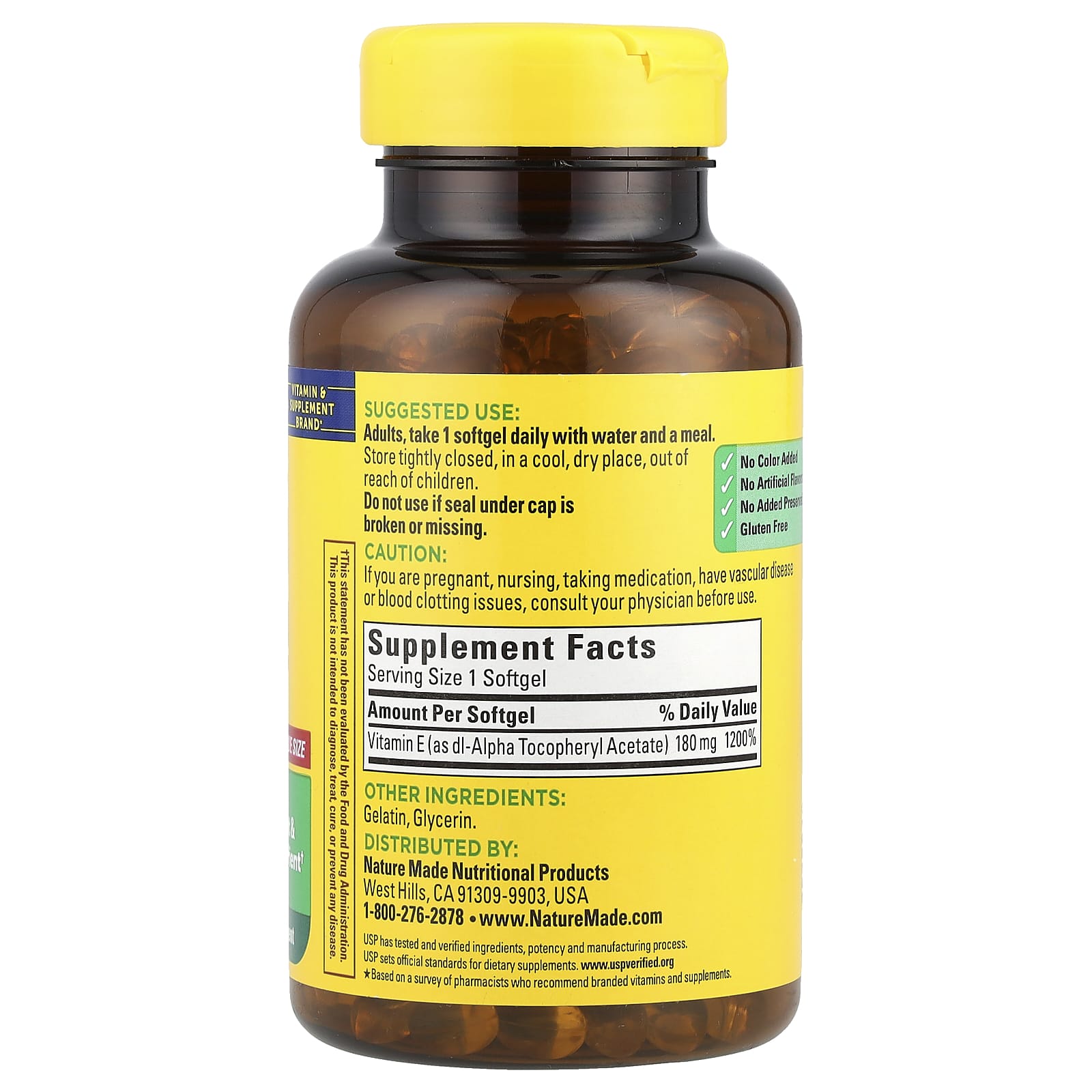 Nature Made, Vitamin E , 180 mg (400 IU), 300 Softgels - Image 2