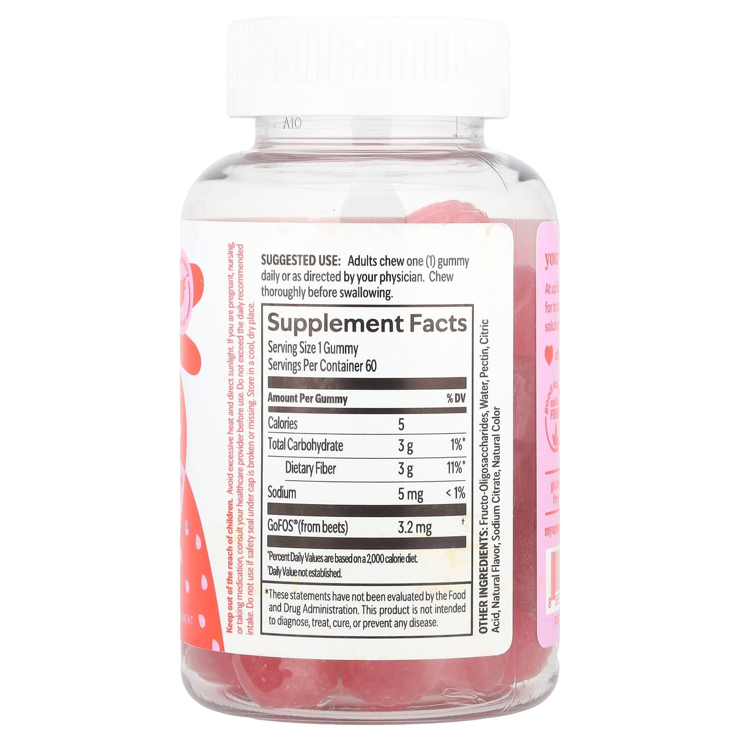 UpSpring, Fiber Gummies, Strawberry, 60 Vegan Gummies - Image 2