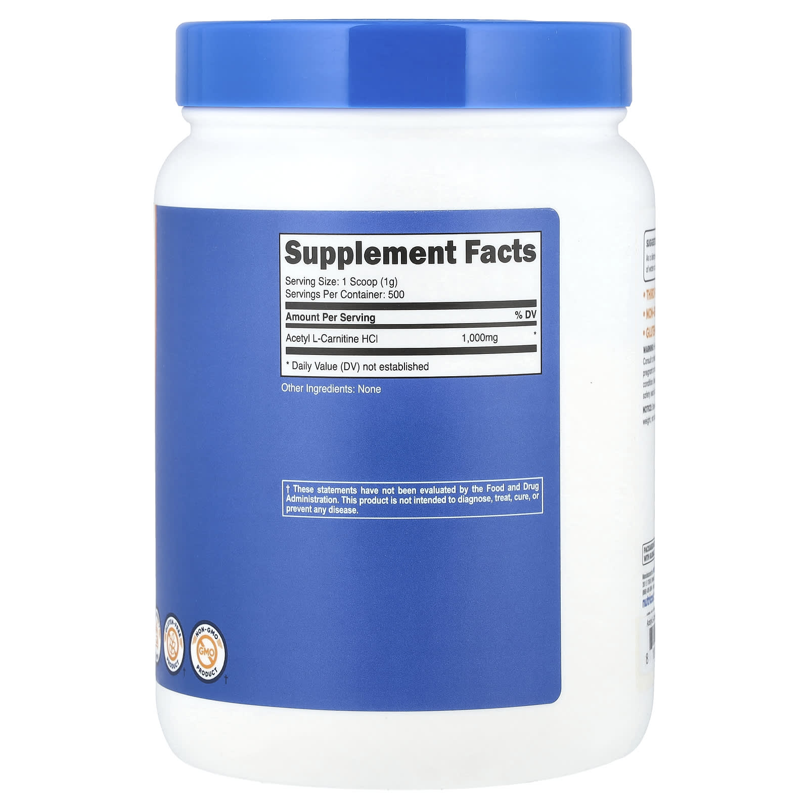 Nutricost, Acetyl L-Carnitine, Unflavored , 1.1 lb (500 g) - Image 2