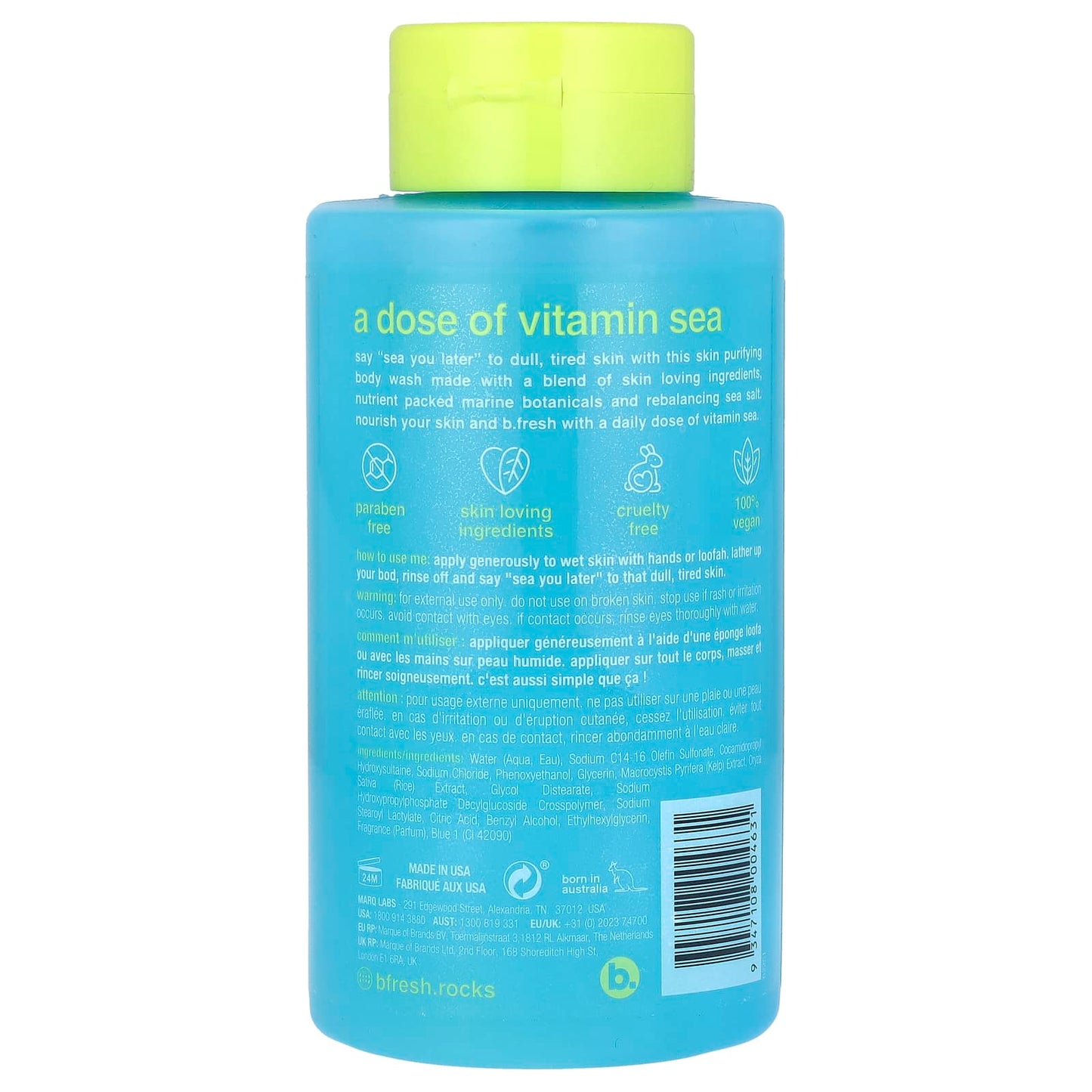 Vitamin Sea Body Wash by b.fresh - Purifying, Paraben-Free, Cruelty-Free - Image 2
