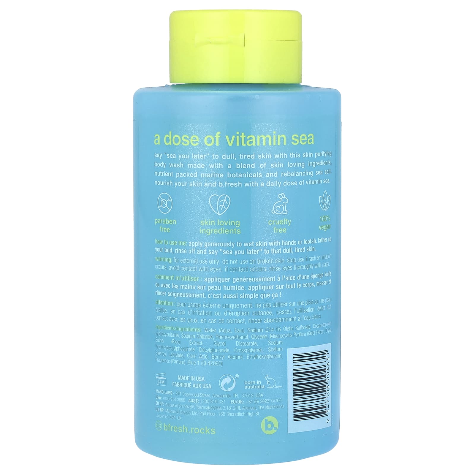 Vitamin Sea Body Wash by b.fresh - Purifying, Paraben-Free, Cruelty-Free - Image 2