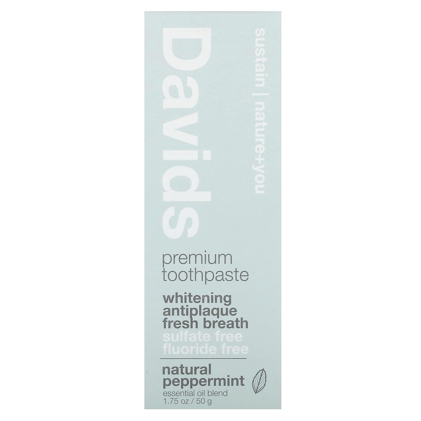 Natural Peppermint Toothpaste Whitening + Antiplaque, 1.75 oz (50g) - Vegan Cruelty Free - Image 2