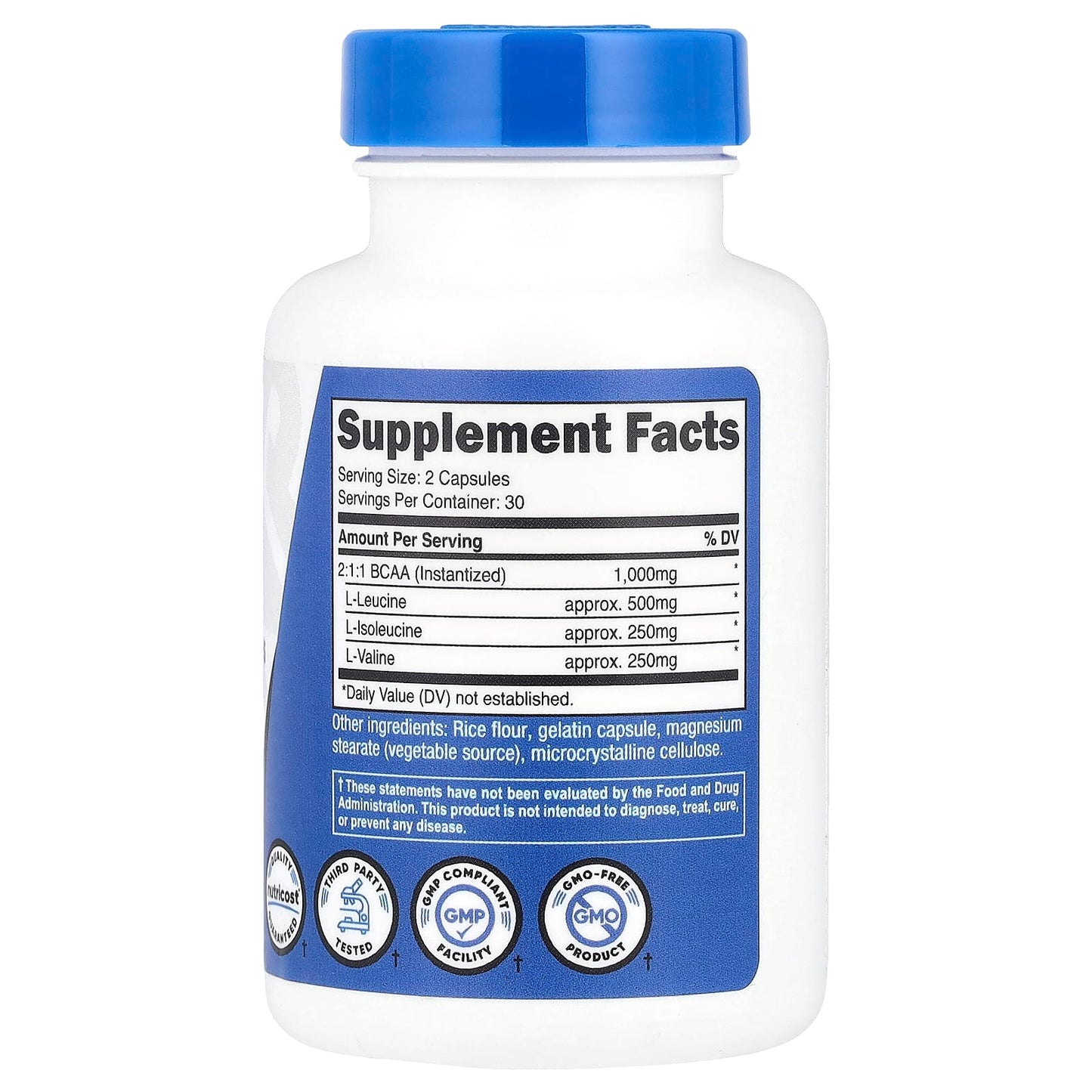 Nutricost, Performance, BCAA, 60 Capsules (500 mg per Capsule) - Image 2