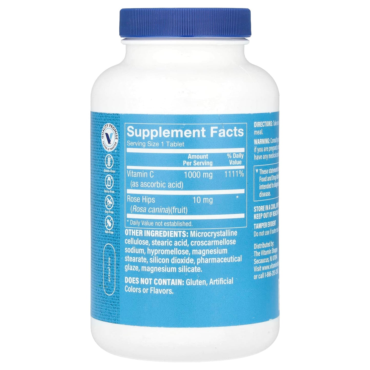 The Vitamin Shoppe, Vitamin C With Rose Hips, 300 Tablets - Image 2