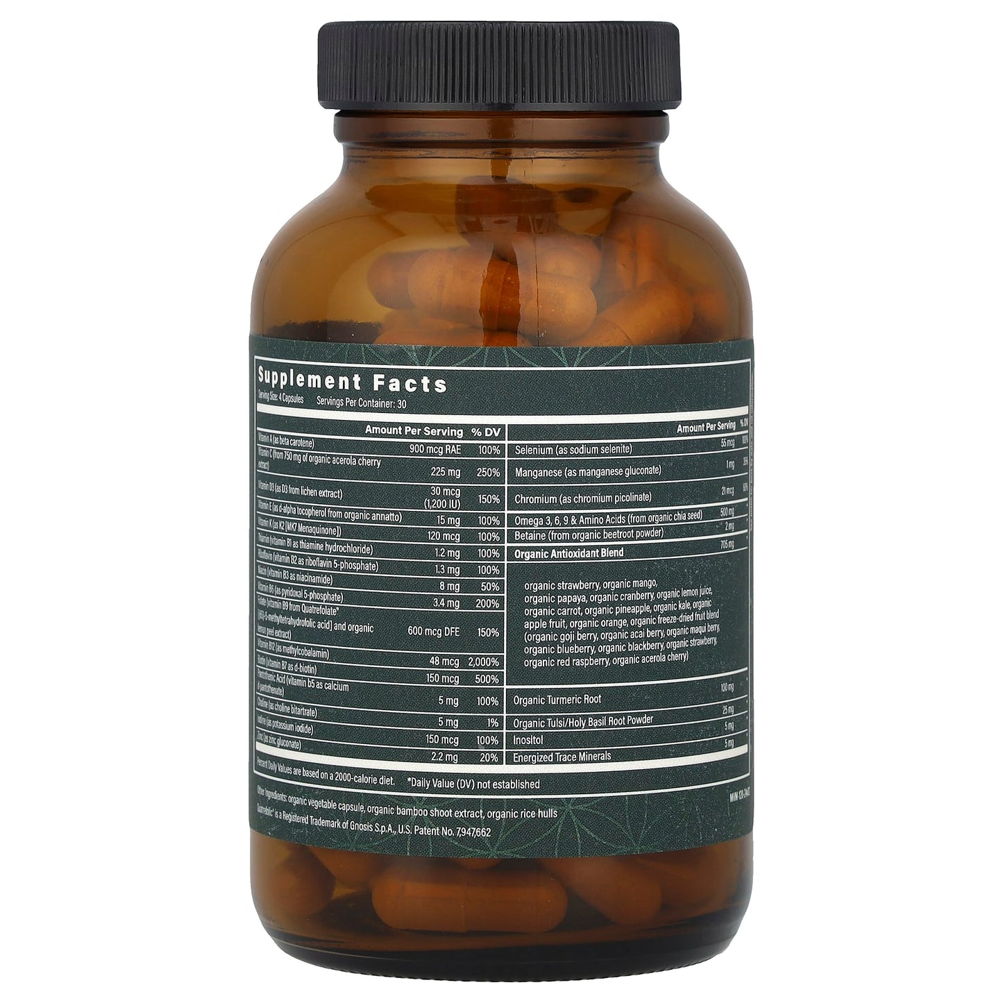 Global Healing USDA Organic Multivitamin with Minerals - 120 Capsules - Image 2