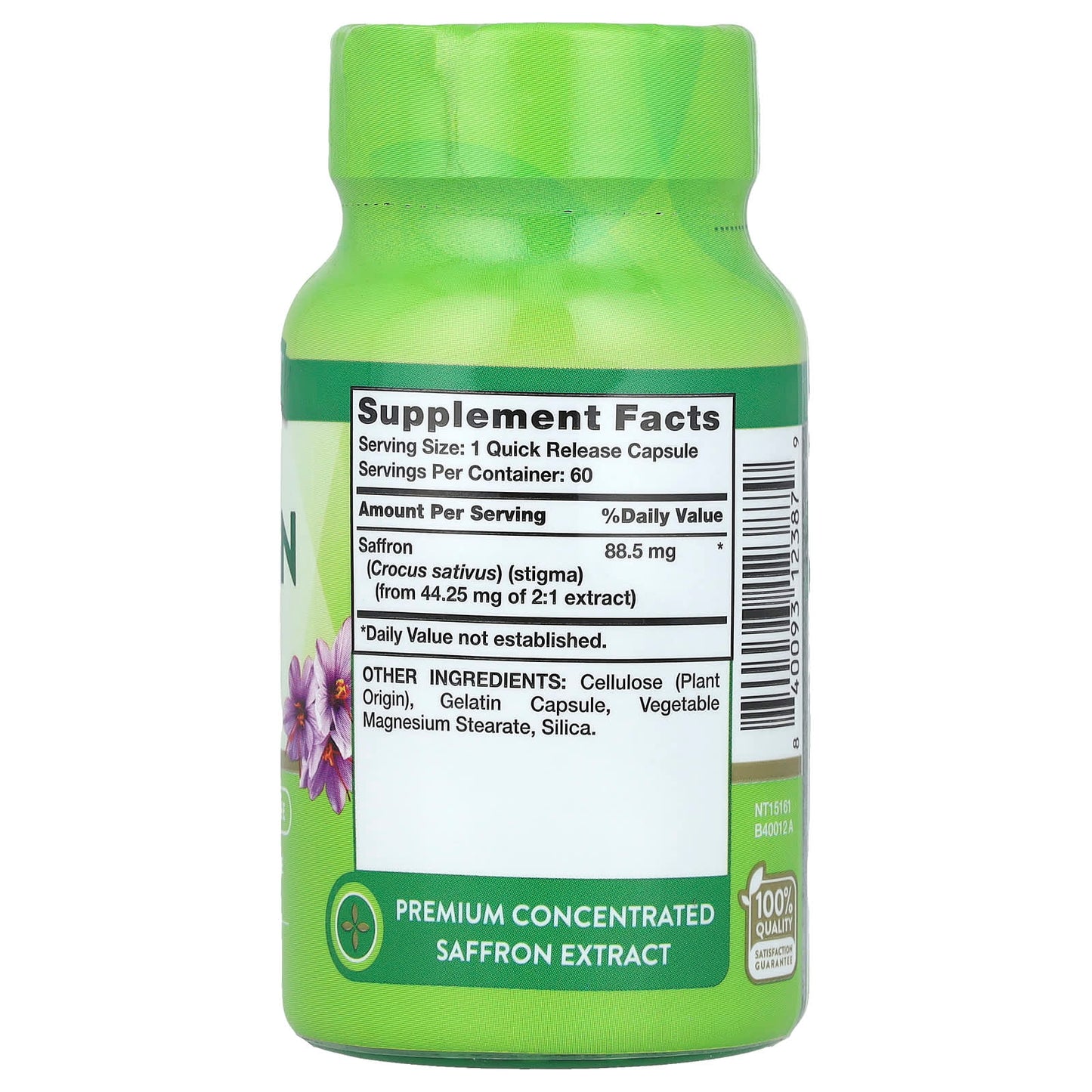 Nature's Truth, Supreme Saffron Extract, 60 Quick Release Capsules (88.5 mg per Capsule) - Image 2